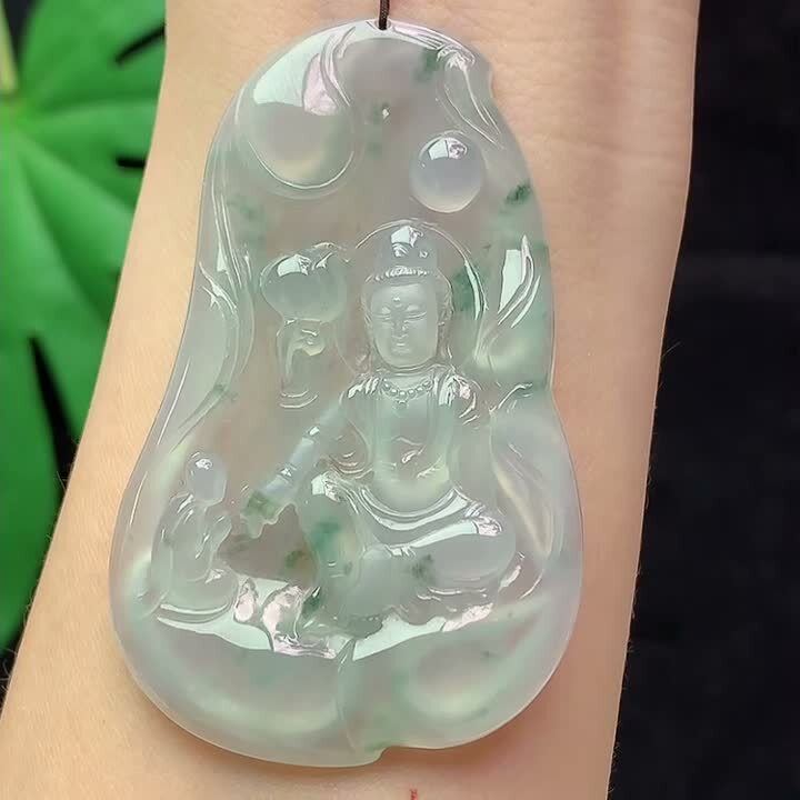 翡翠自在觀音,天然翡翠A玉, 緬甸玉, Jade, Jadeite