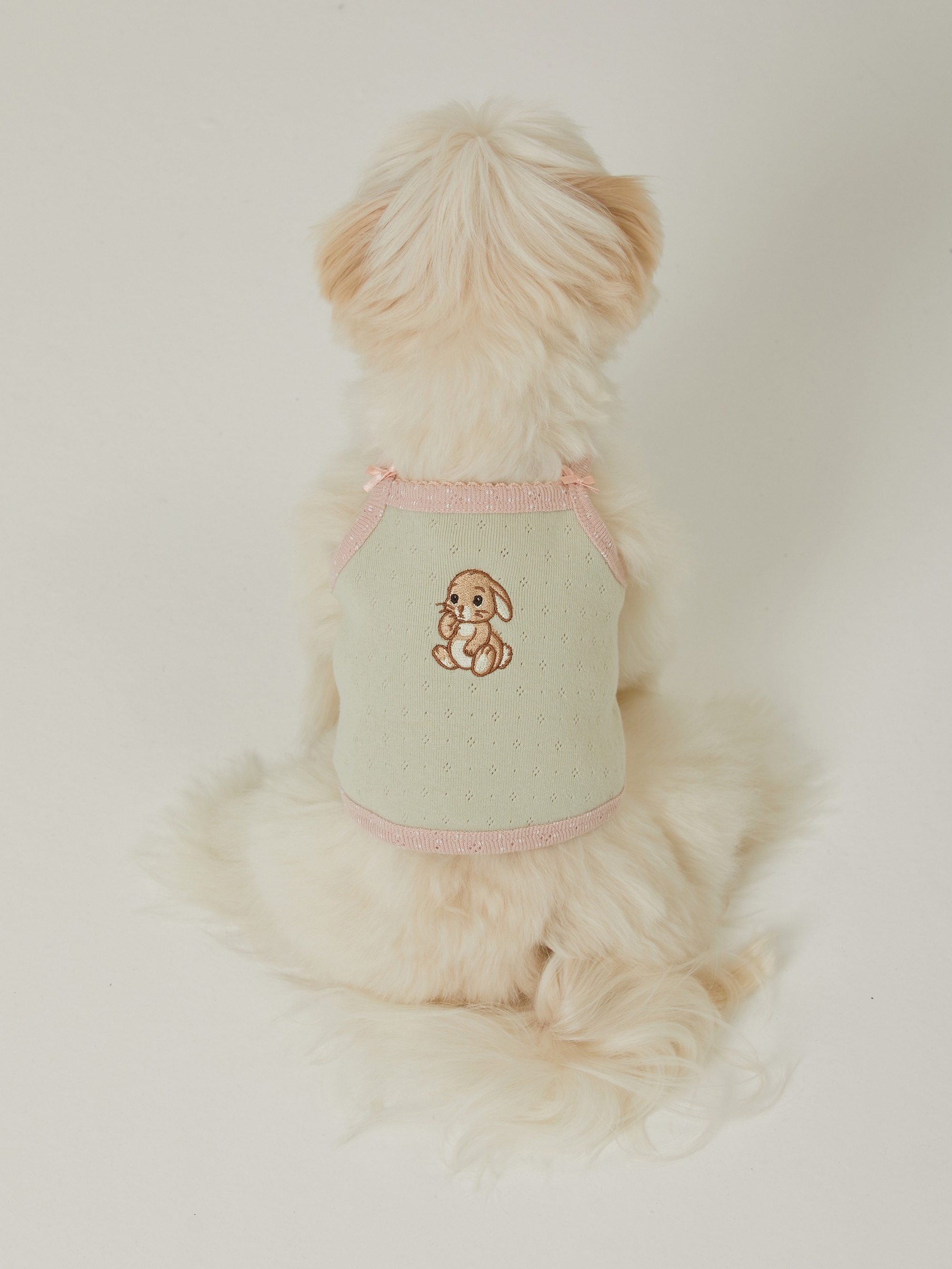The Sally's Law 兔兔刺繡背心_開心果玫瑰