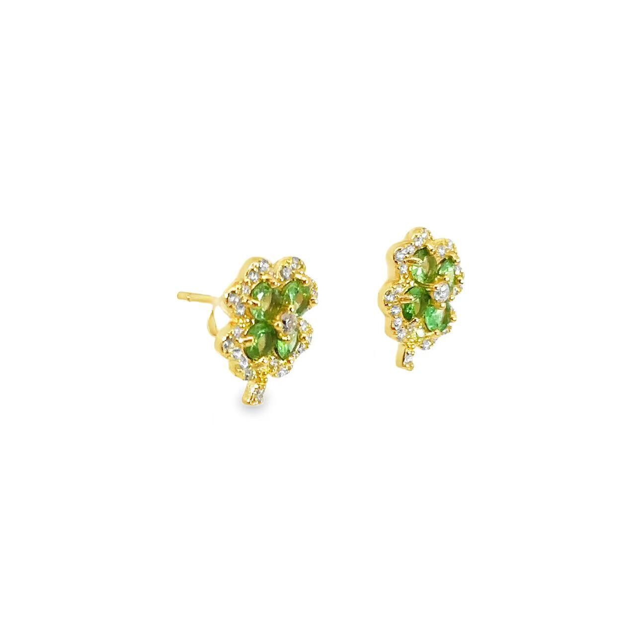 輕珠寶｜沙弗萊｜S925銀｜耳釘｜R130