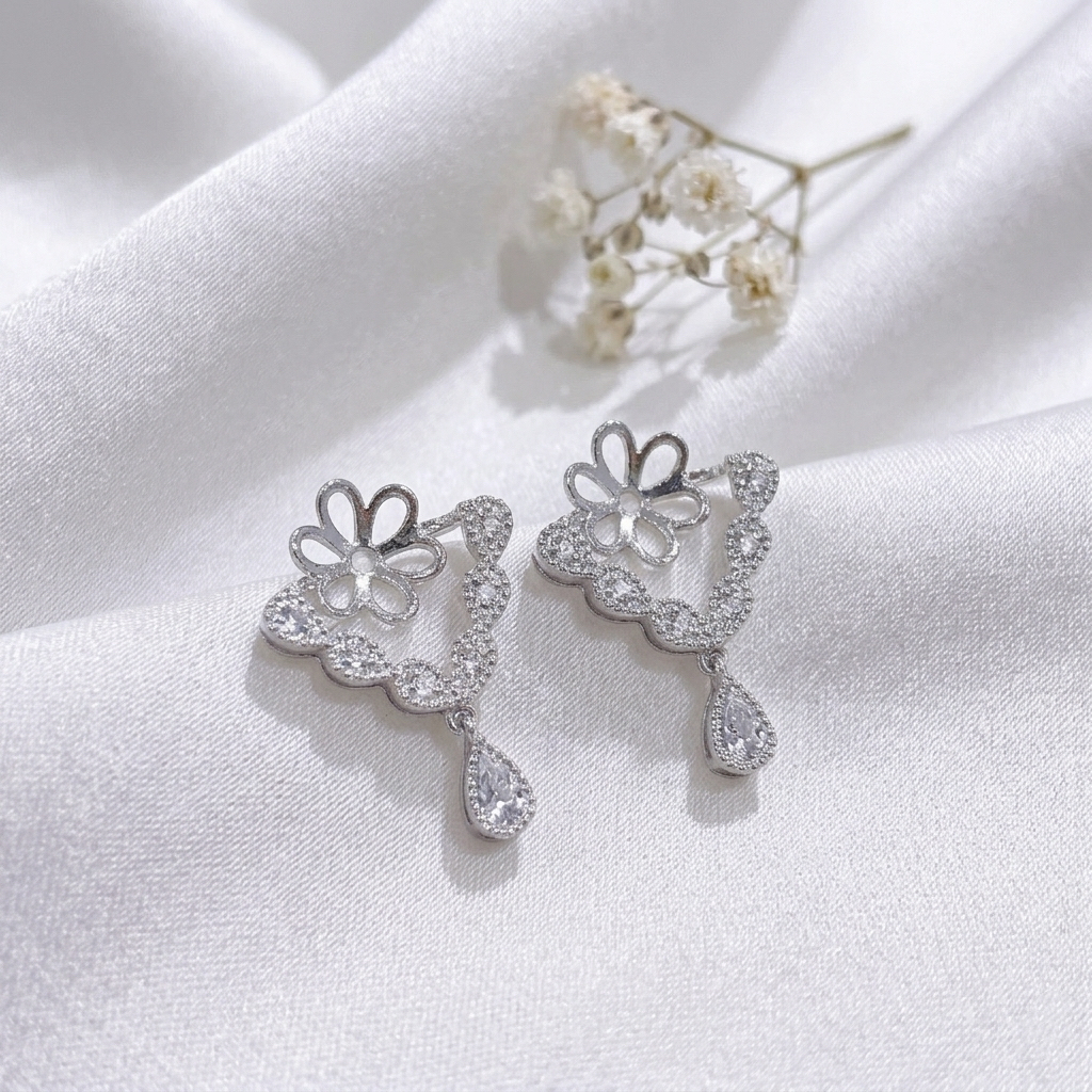 18K金復古風鑽石耳套