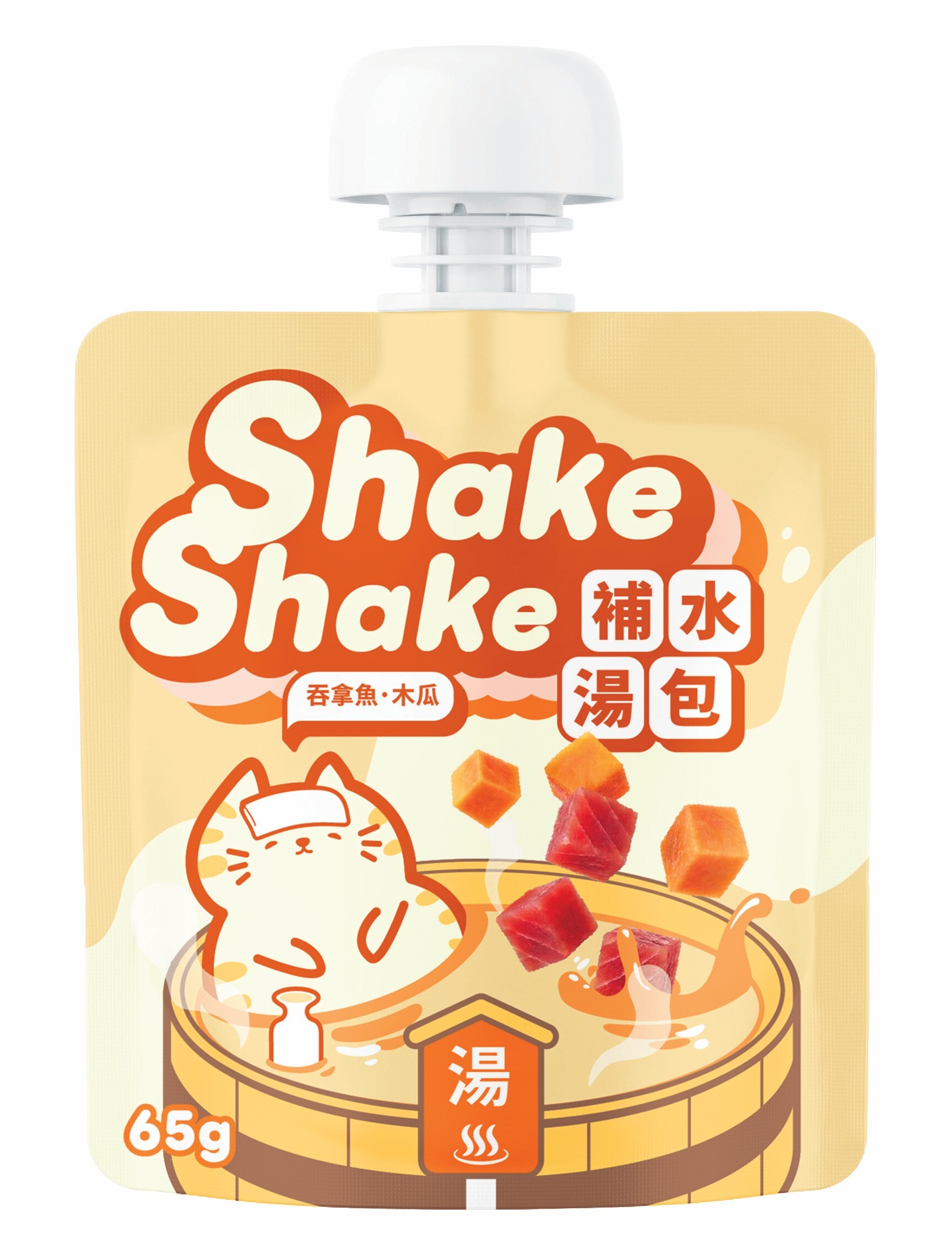 獅子堂 Shake Shake 貓咪補水湯包．吞拿魚+木瓜65g
