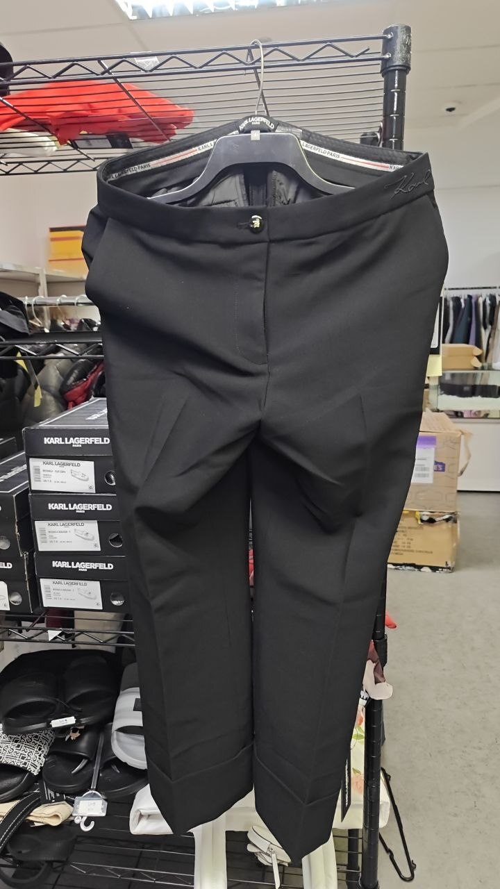 [UPO] KARL LAGERFELD BLACK WOMEN'S MID RISE ANKLE LENGHT PANTS, G64PN16A-BLK (POUKL58)