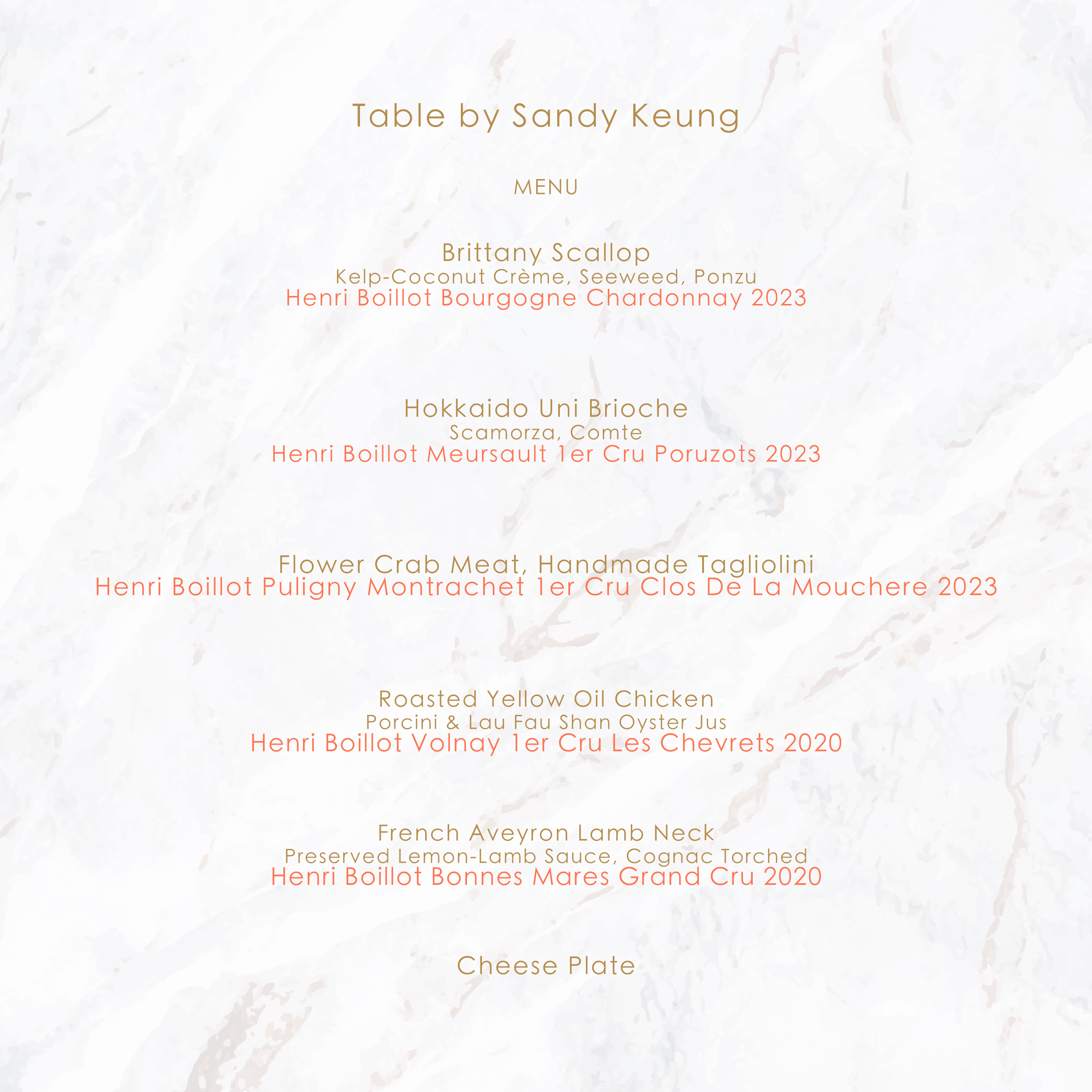 TABLE x Henri Boillot Wine Dinner on 22/5