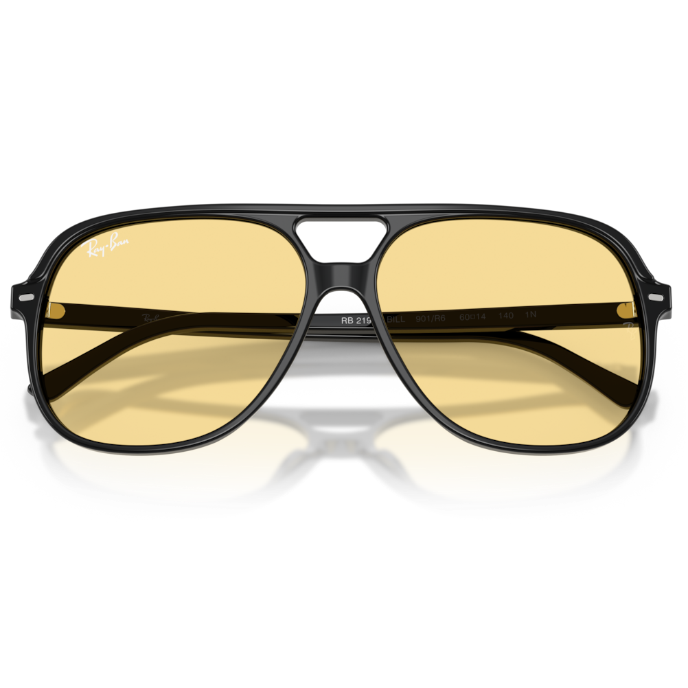 【RayBan】RB2198 901/R6-60mm 飛行員框太陽眼鏡(黑色|黃色)