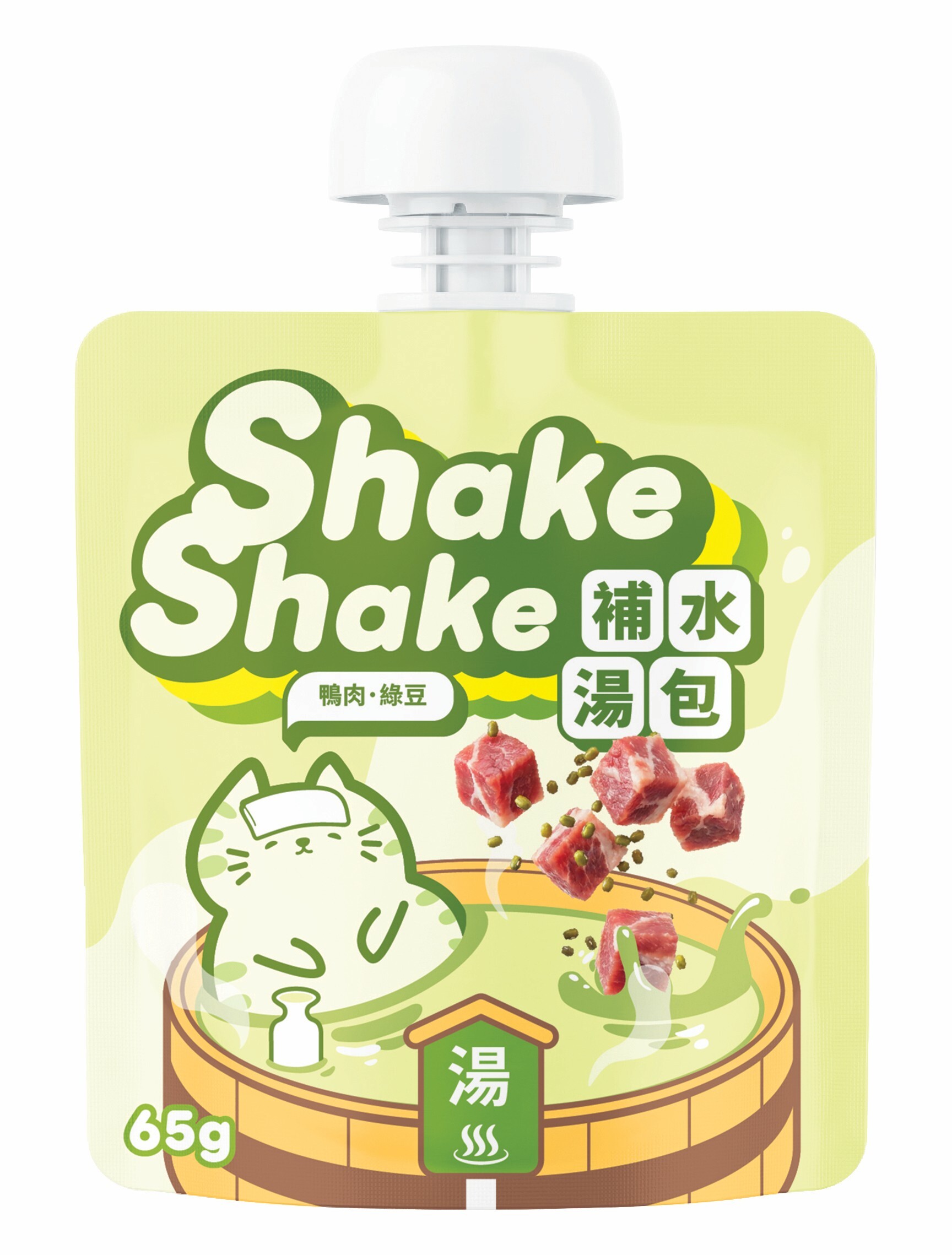 獅子堂 Shake Shake 貓咪補水湯包．鴨肉+綠豆65g