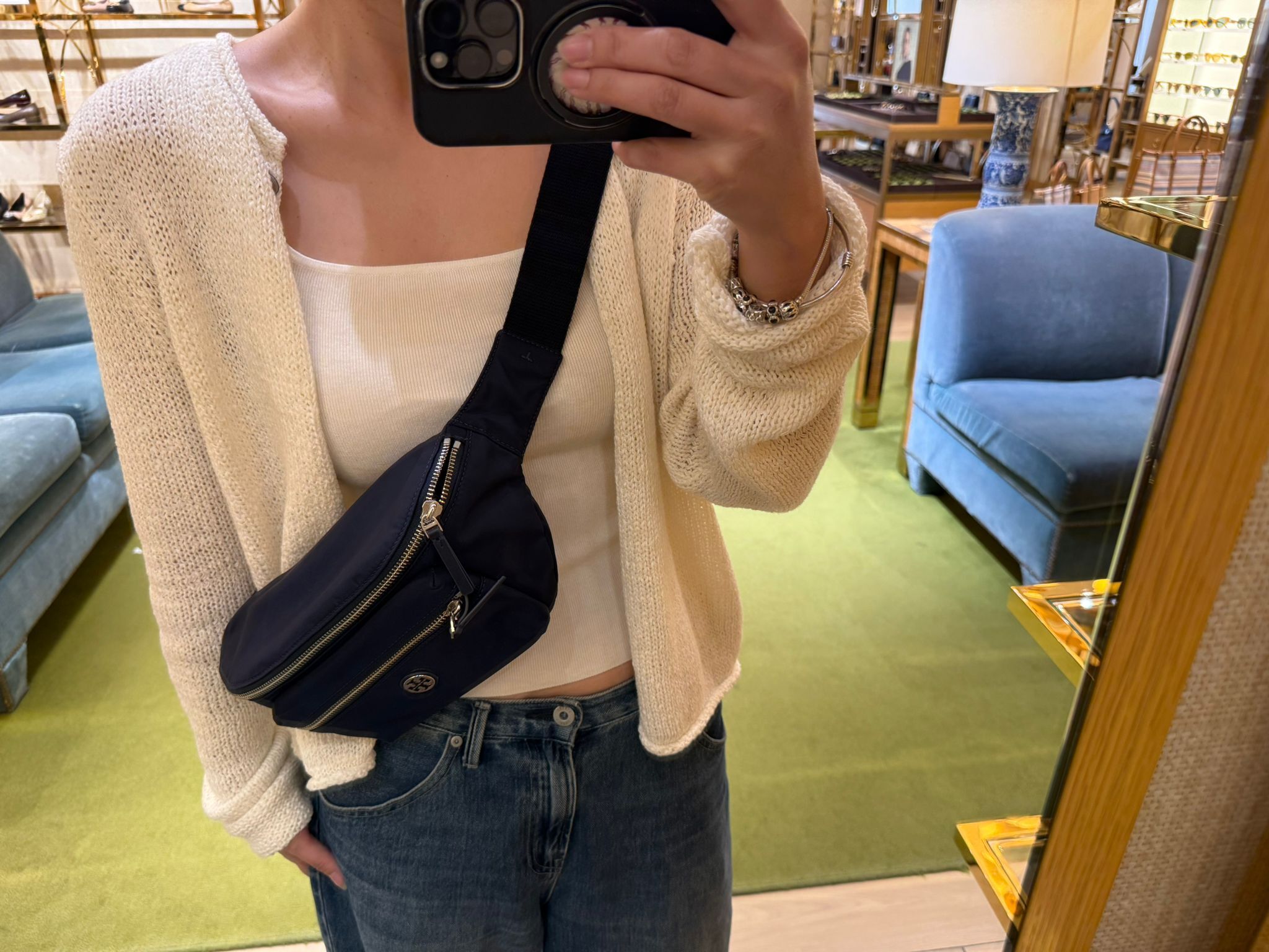 LYS01670 Tory Burch 尼龍輕身雙拉鏈腰包