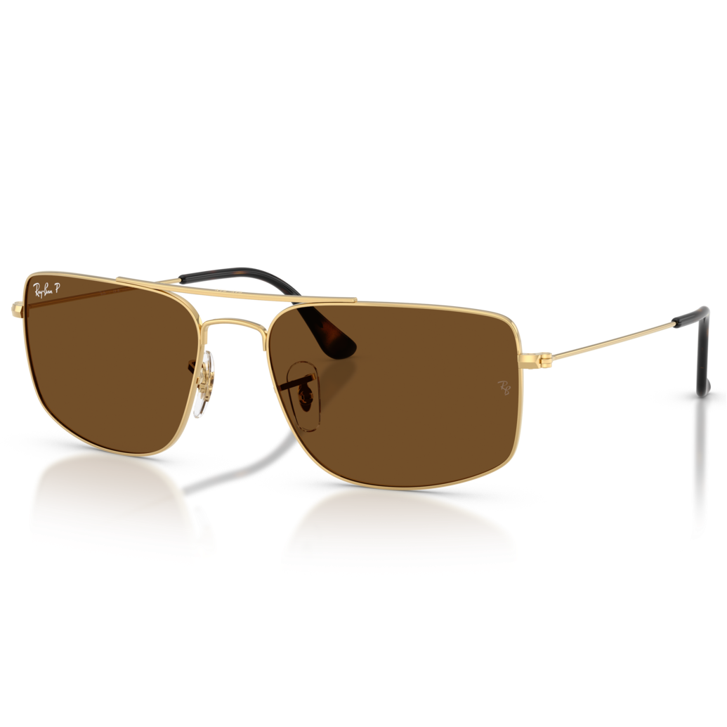 【RayBan】RB3779 001/57-56mm 飛行員框太陽眼鏡(金色|偏光茶色)
