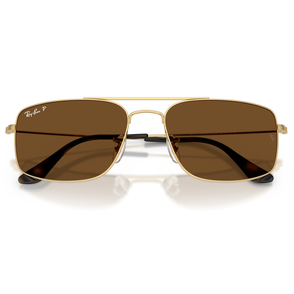 【RayBan】RB3779 001/57-56mm 飛行員框太陽眼鏡(金色|偏光茶色)