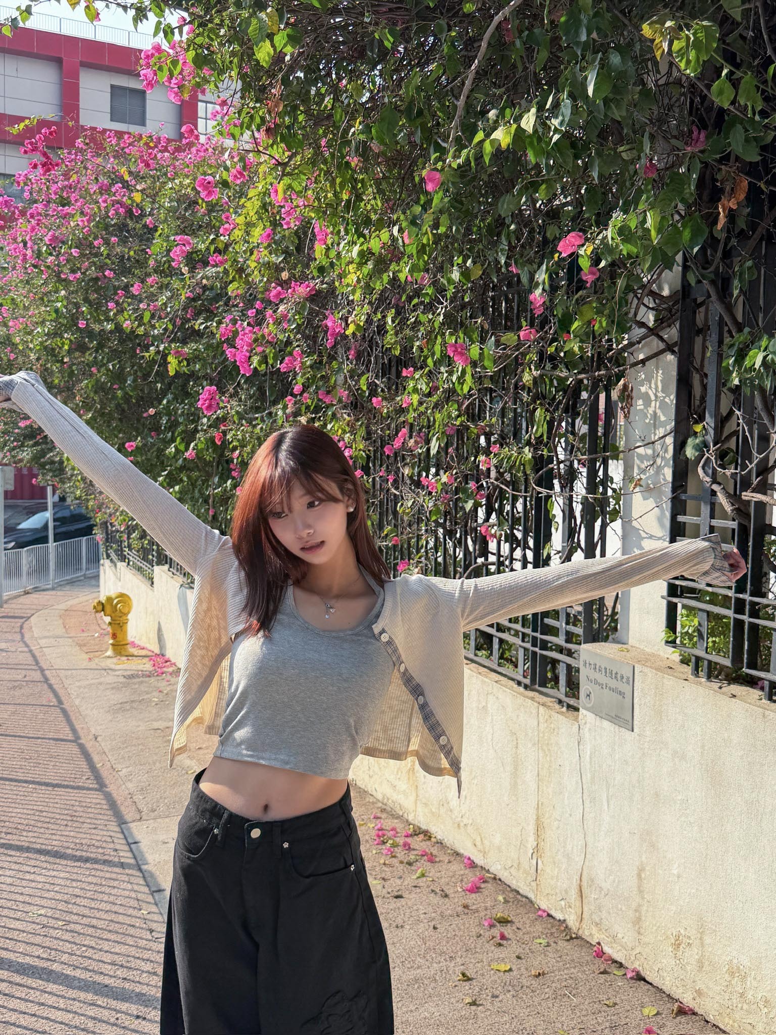 格紋手袖拼接薄外套