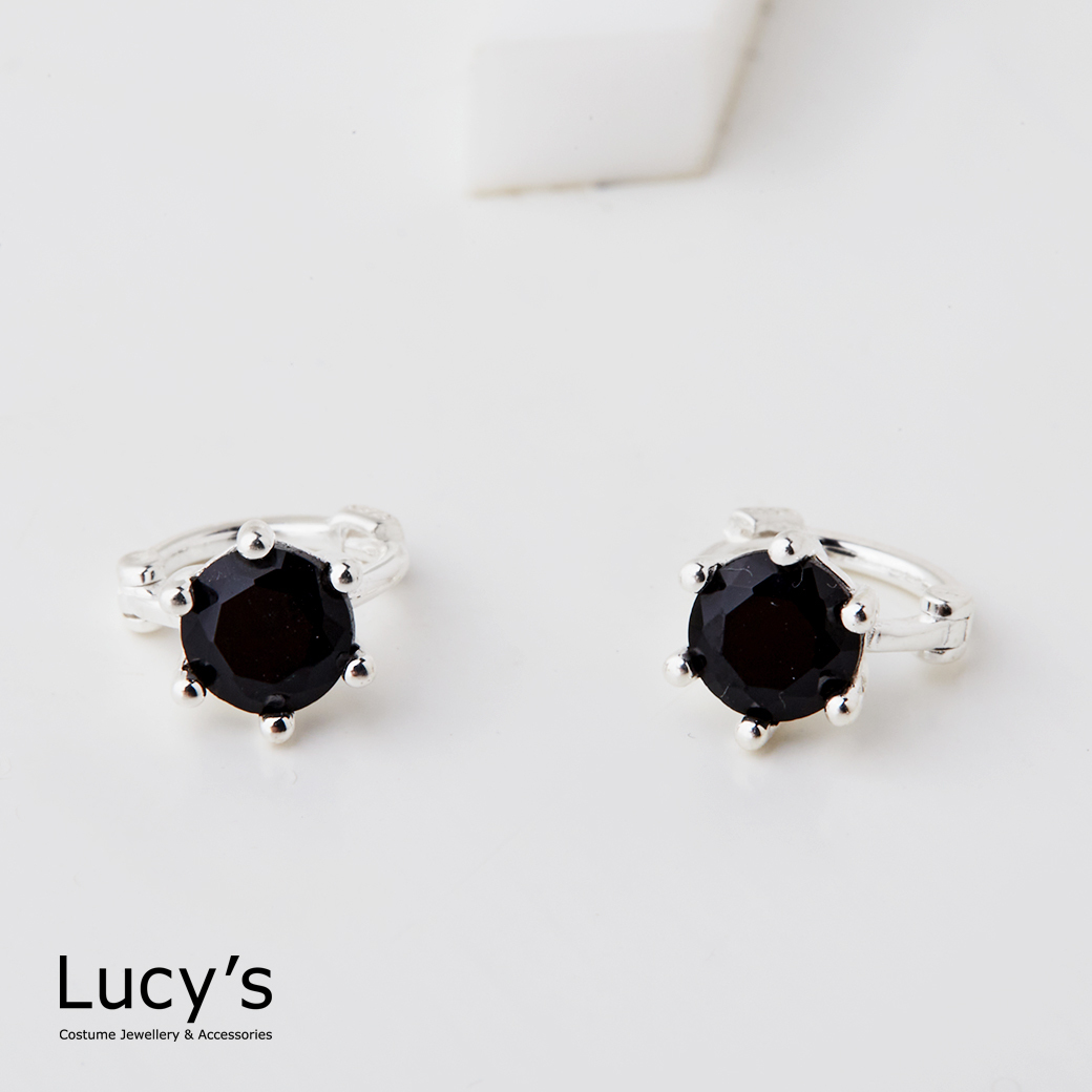 925純銀 極淬單鑽 易扣耳環 (二色) (106397/127903)