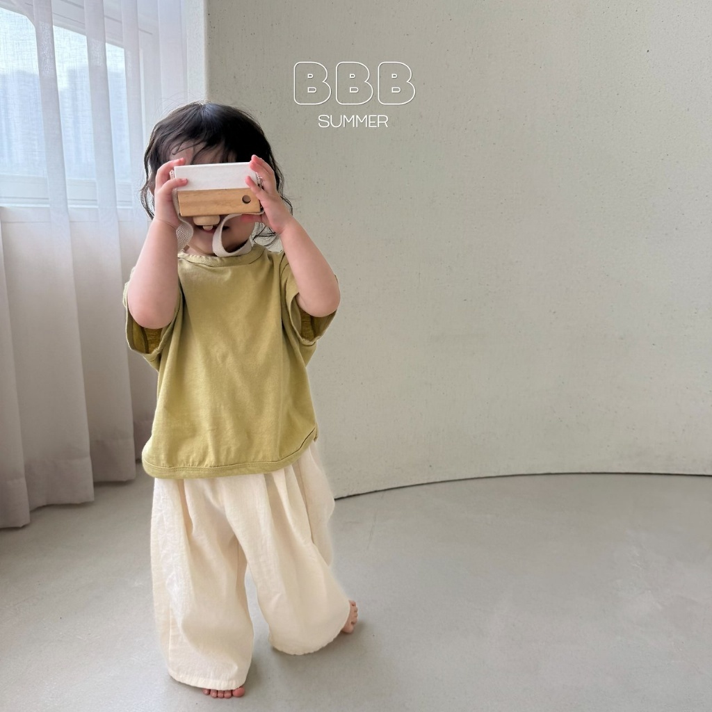 正韓夏bella_bambina 嫩嬰小童兩色慵懶直筒褲