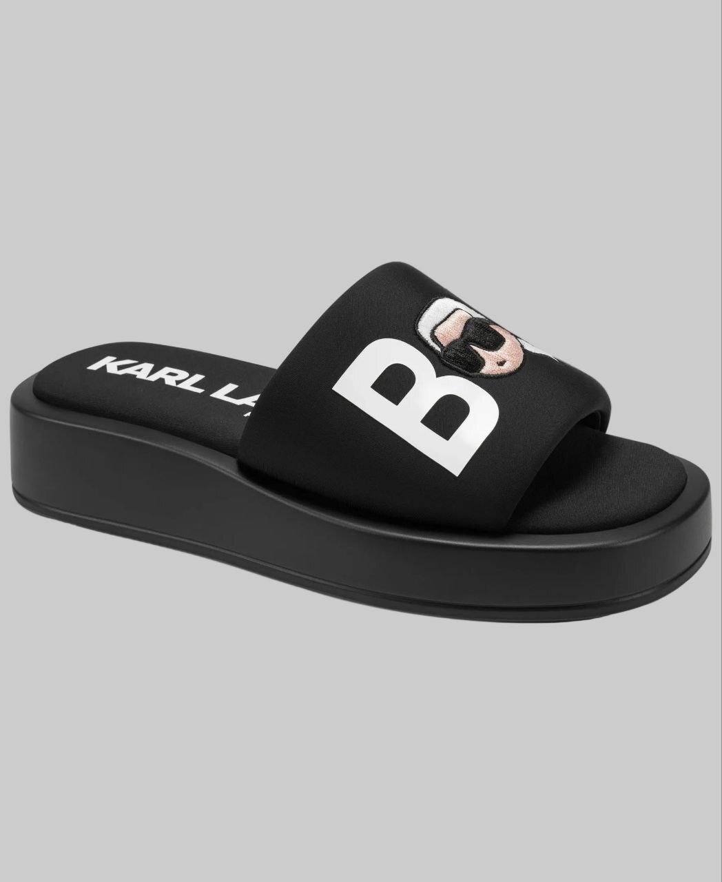 [UPO] KARL LAGERFELD BLACK WOMEN'S OPAL BONJOUR PLATFORM, KL263531-BLACK (POUKL86)