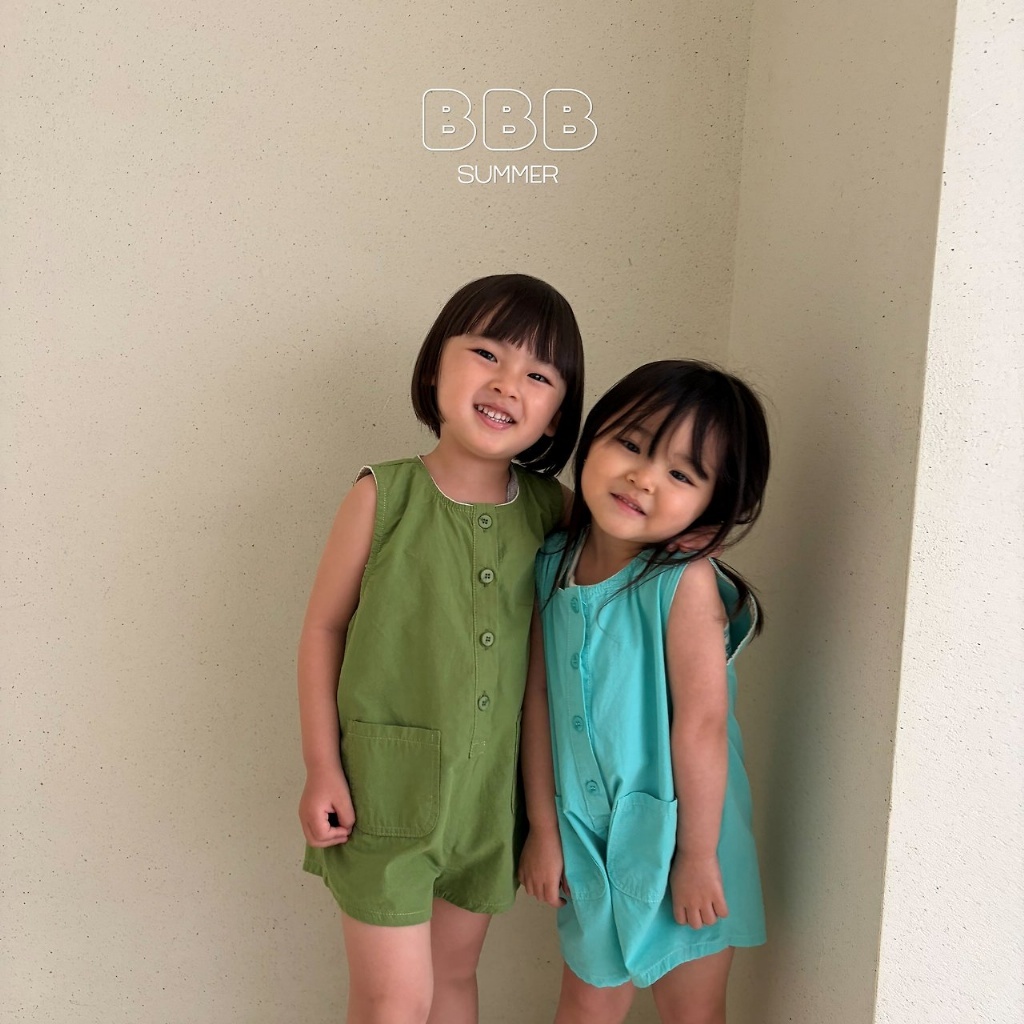 正韓夏bella_bambina 兩色藍綠色系連身短褲