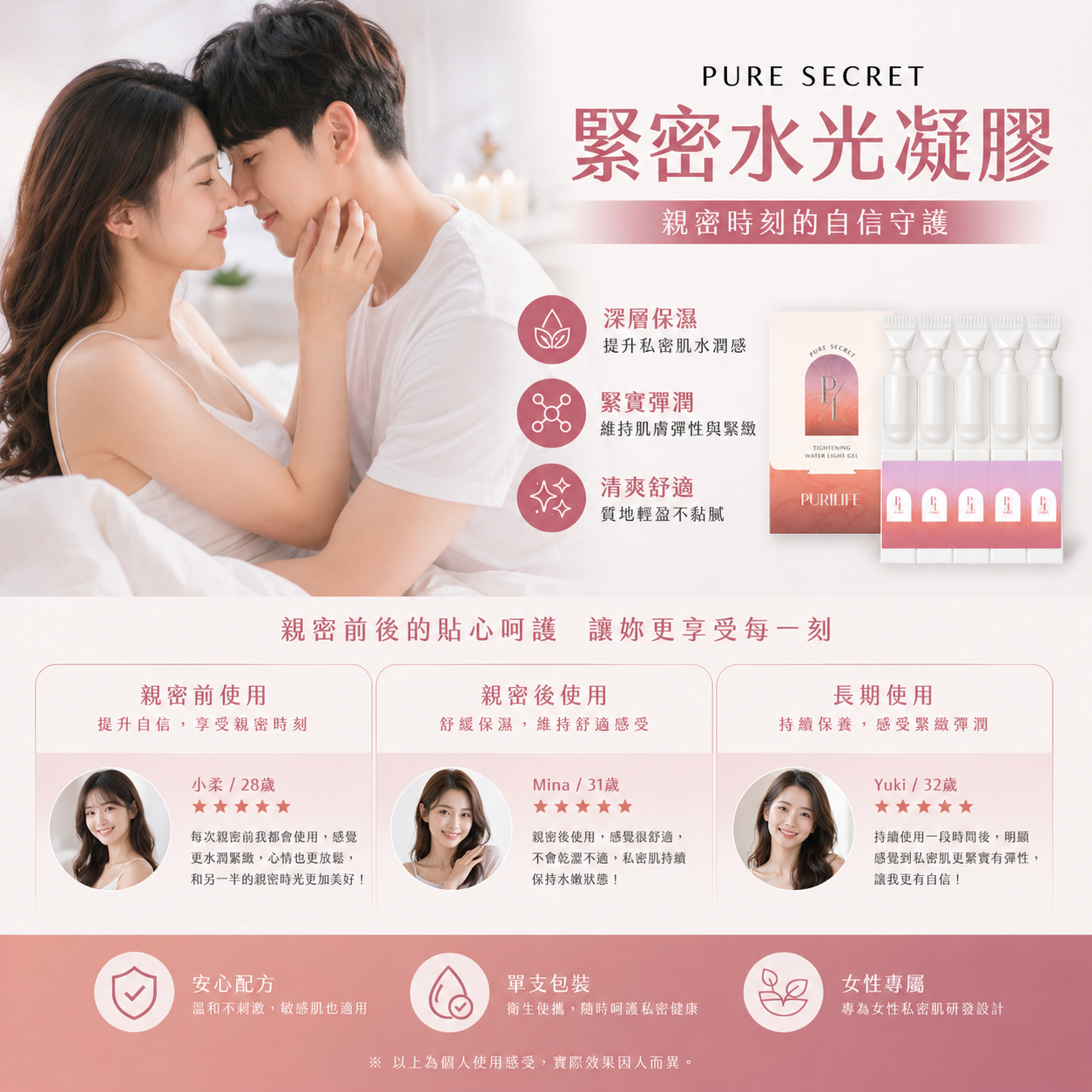 【恆潤計畫】Pure Secret 緊密水光凝膠｜小白管 <全年> (120支/12盒)