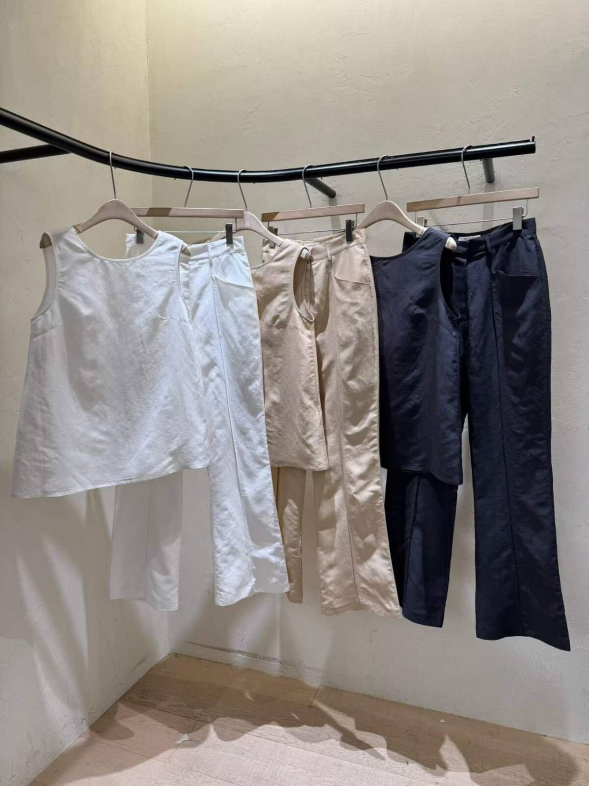 WJ6146 簡約混棉中線長褲