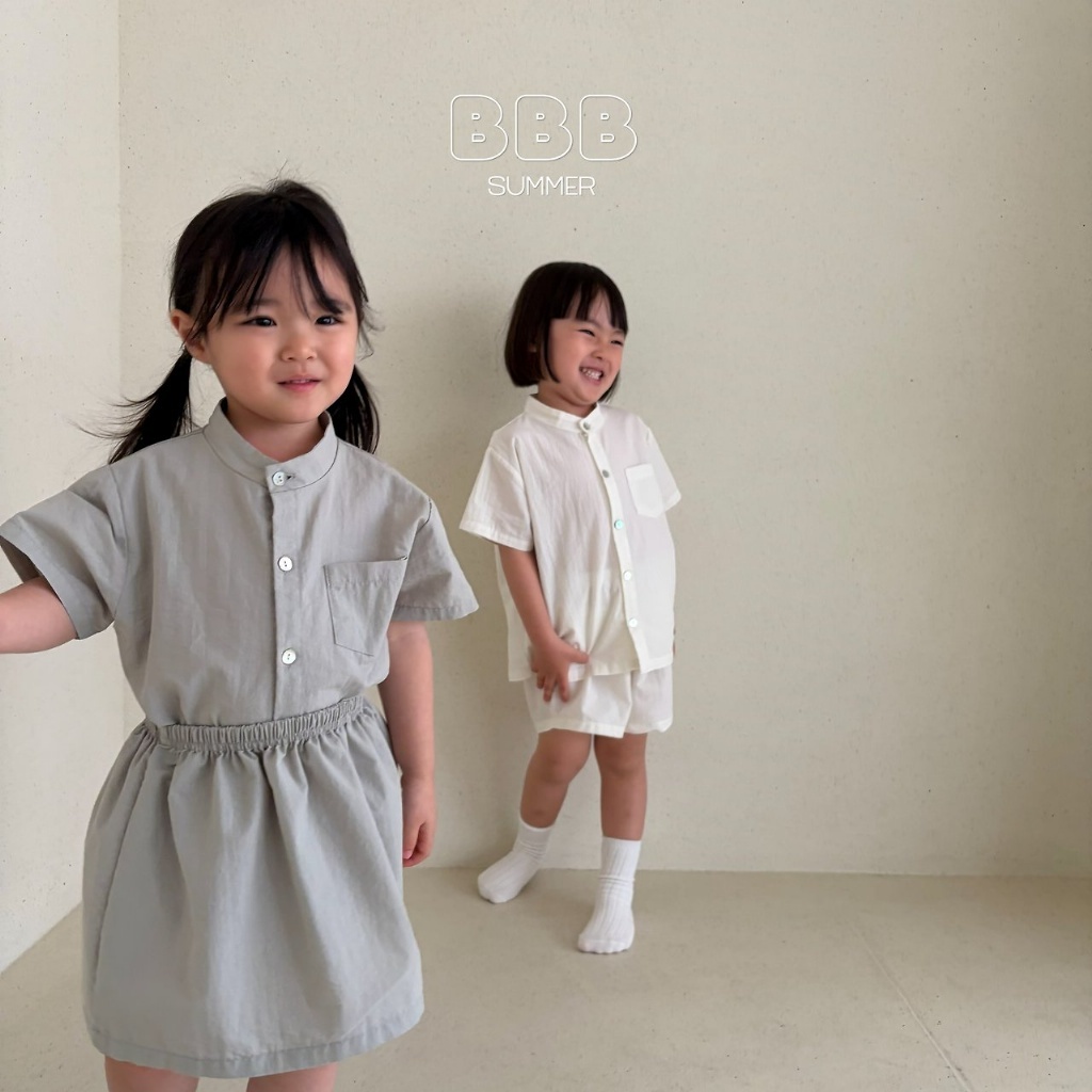 正韓夏bella_bambina 嫩嬰小童兩色亨利領裙子套裝