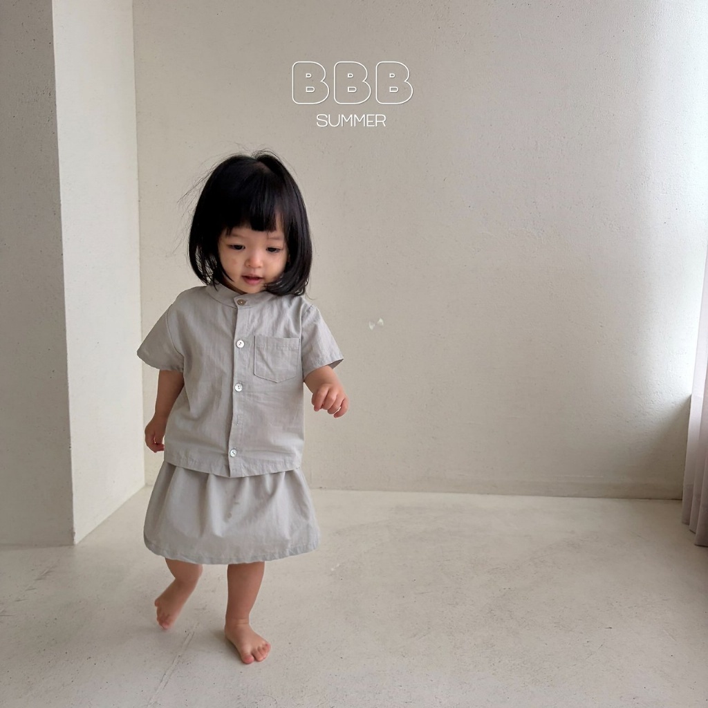 正韓夏bella_bambina 嫩嬰小童兩色亨利領裙子套裝
