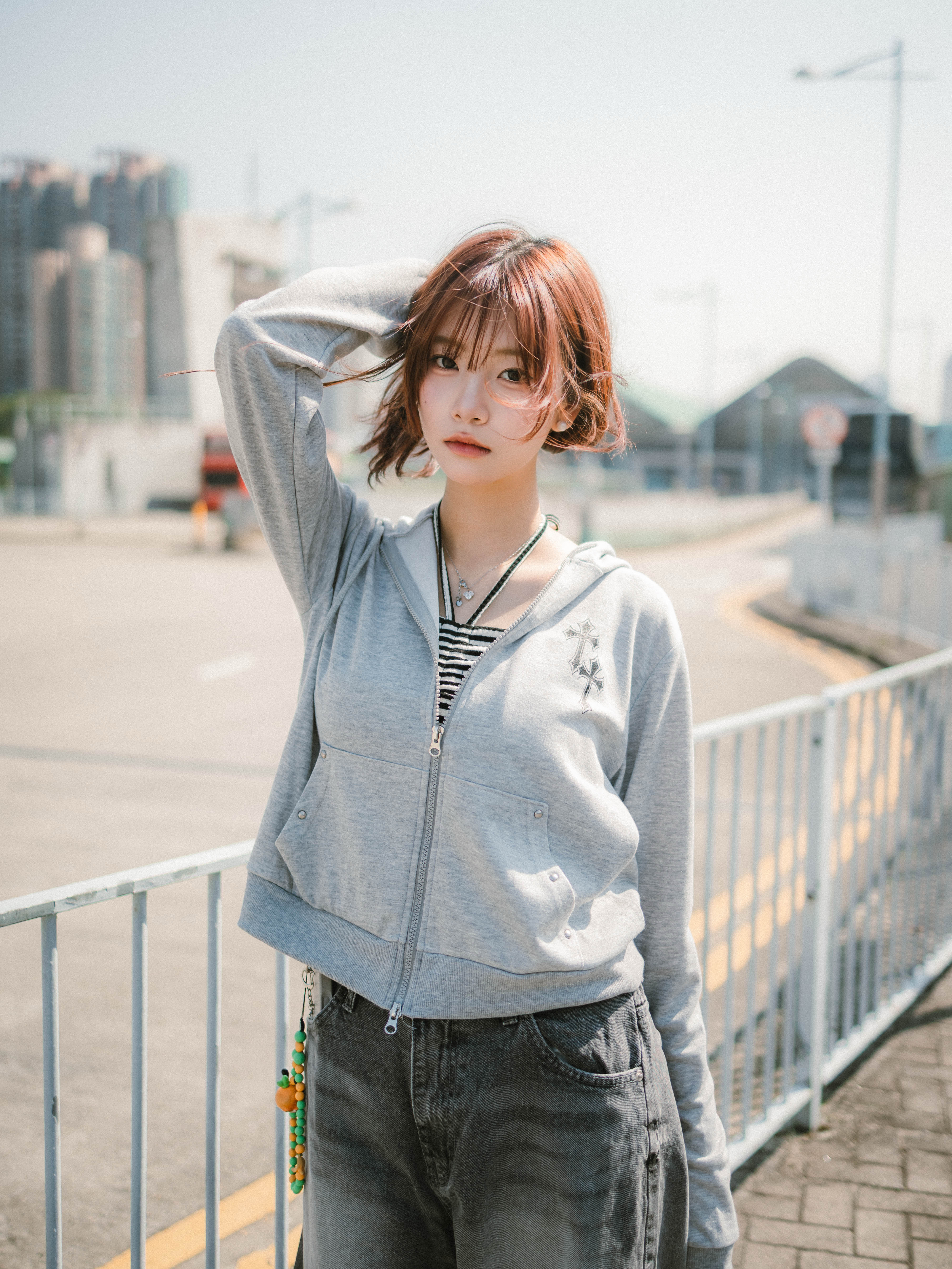 雙十字架鉚釘口袋外套