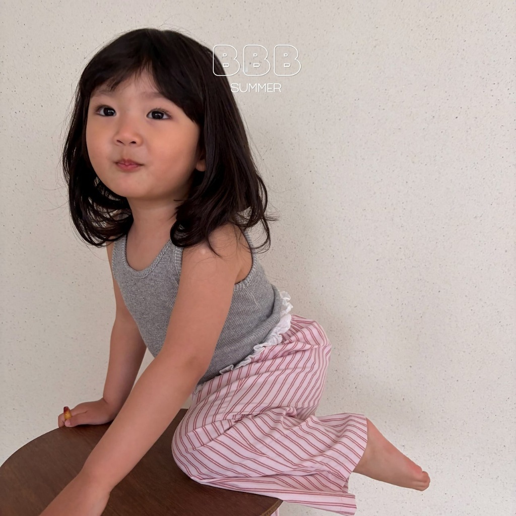 正韓夏bella_bambina 兩色直條鬆緊長褲