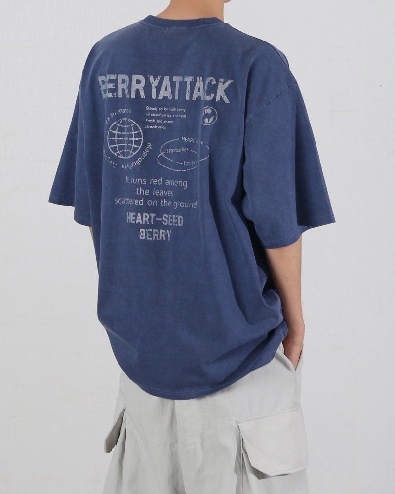 洗水英文字圖案短袖Tee OTHERFIT-021T