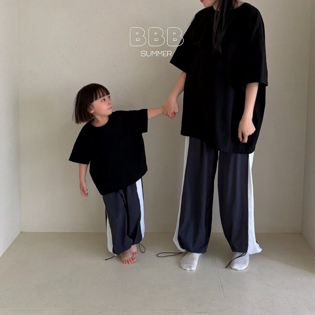 正韓夏bella_bambina 親子裝_跟媽咪一起穿黑白素色上衣