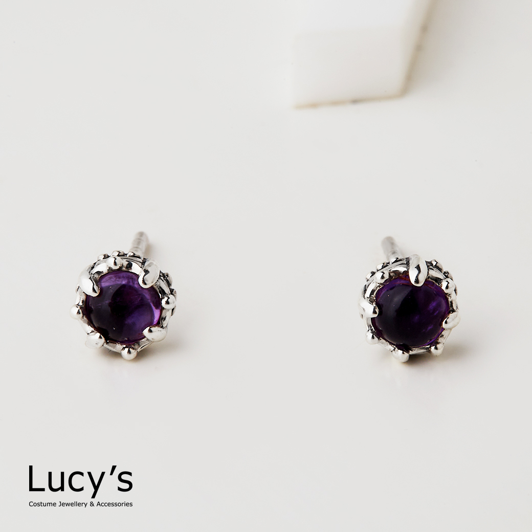 925純銀 紫色幻境 耳環 (130700)