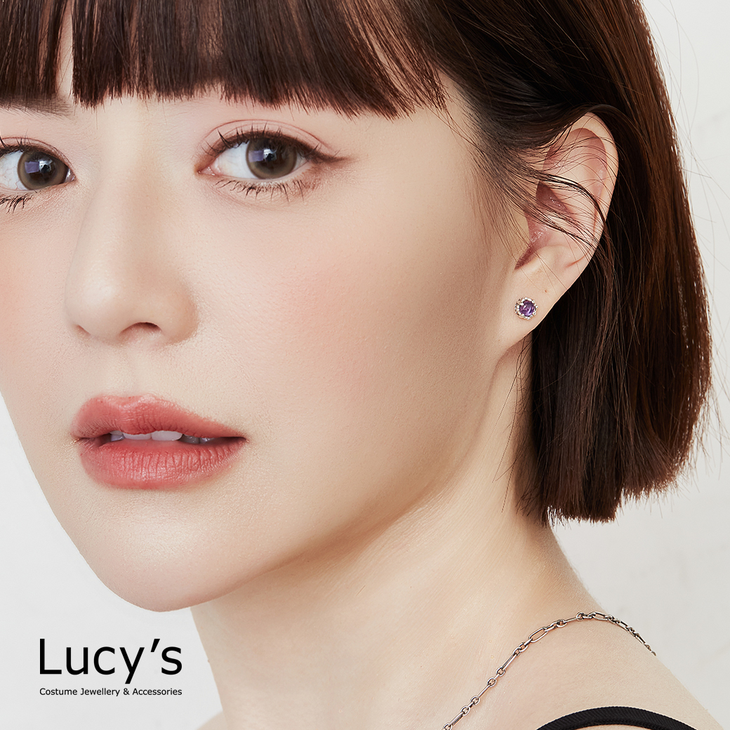 925純銀 紫色幻境 耳環 (130700)