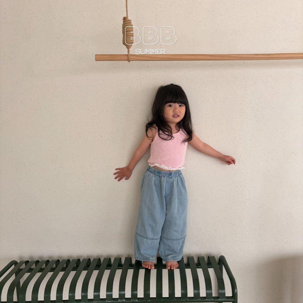 正韓夏bella_bambina 俏皮感牛仔蘿蔔褲