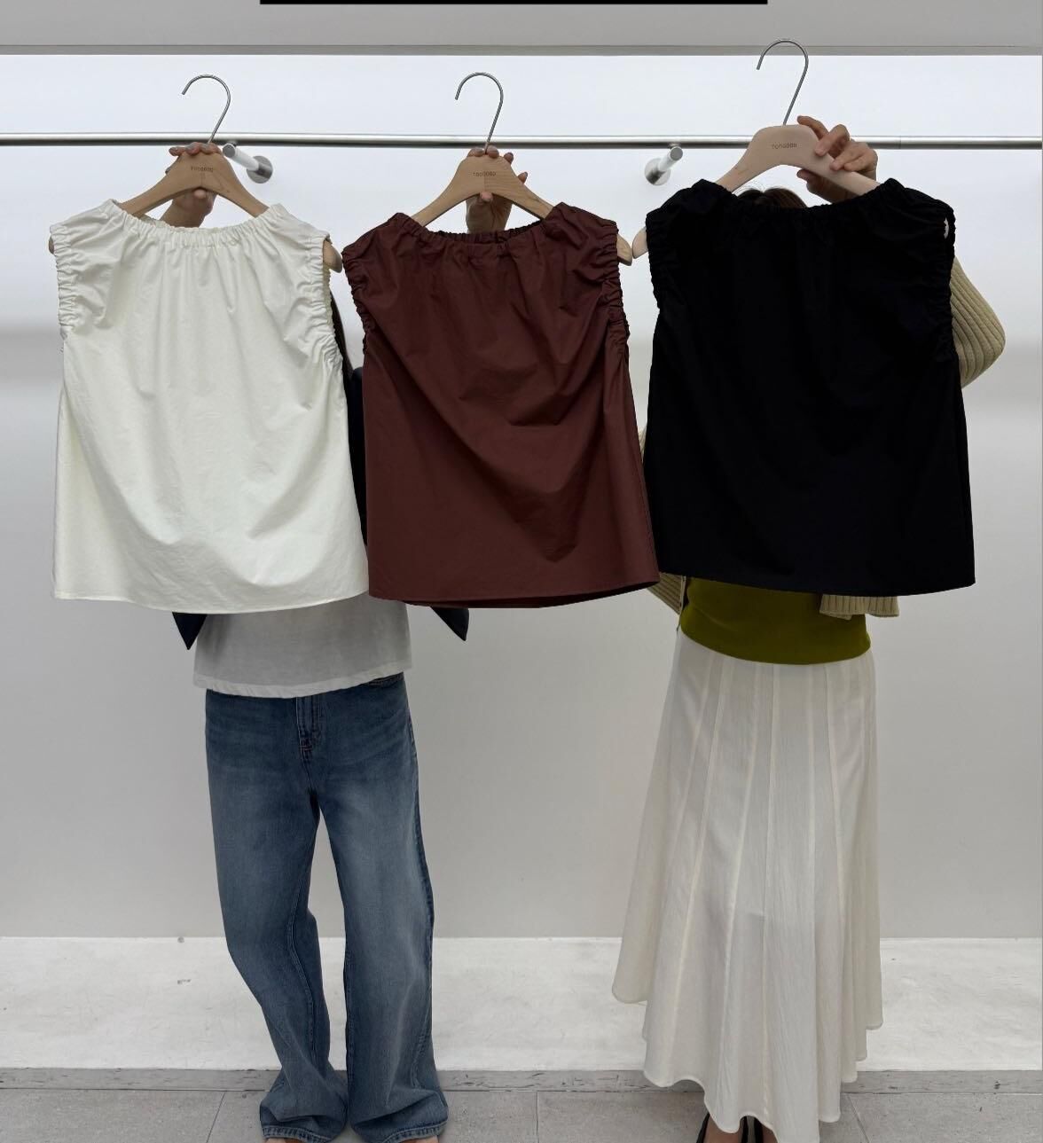 TG6102 抓皺簡約平口無袖上衣