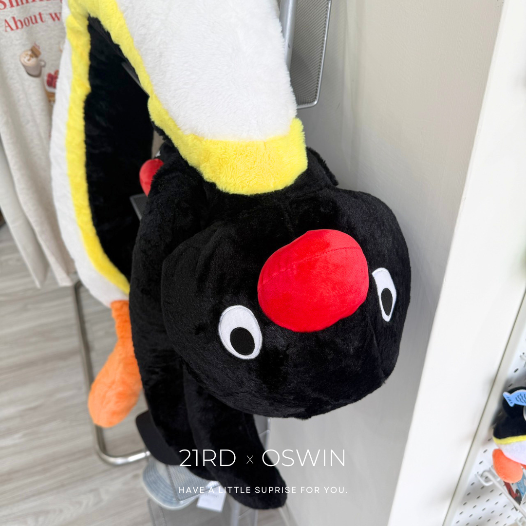 🐧 PINGU 企鵝家族 療癒系陪睡型 彎彎長鵝 超長抱枕