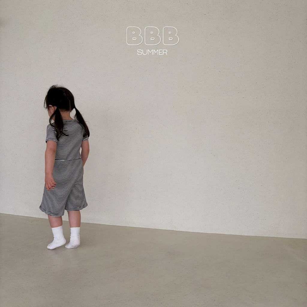 正韓夏bella_bambina 日常經典黑白條紋洋裝