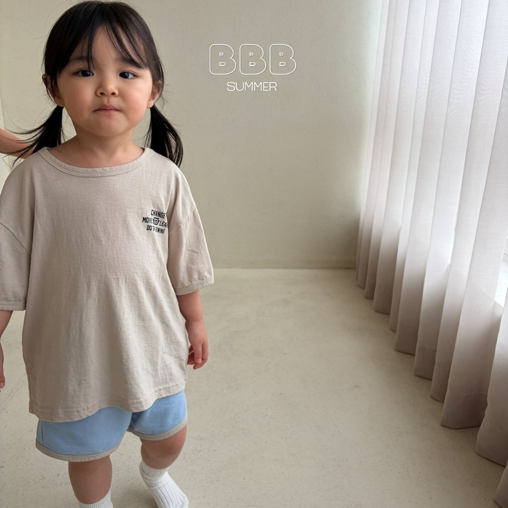 正韓夏bella_bambina 四色棉感字母上衣短褲套裝