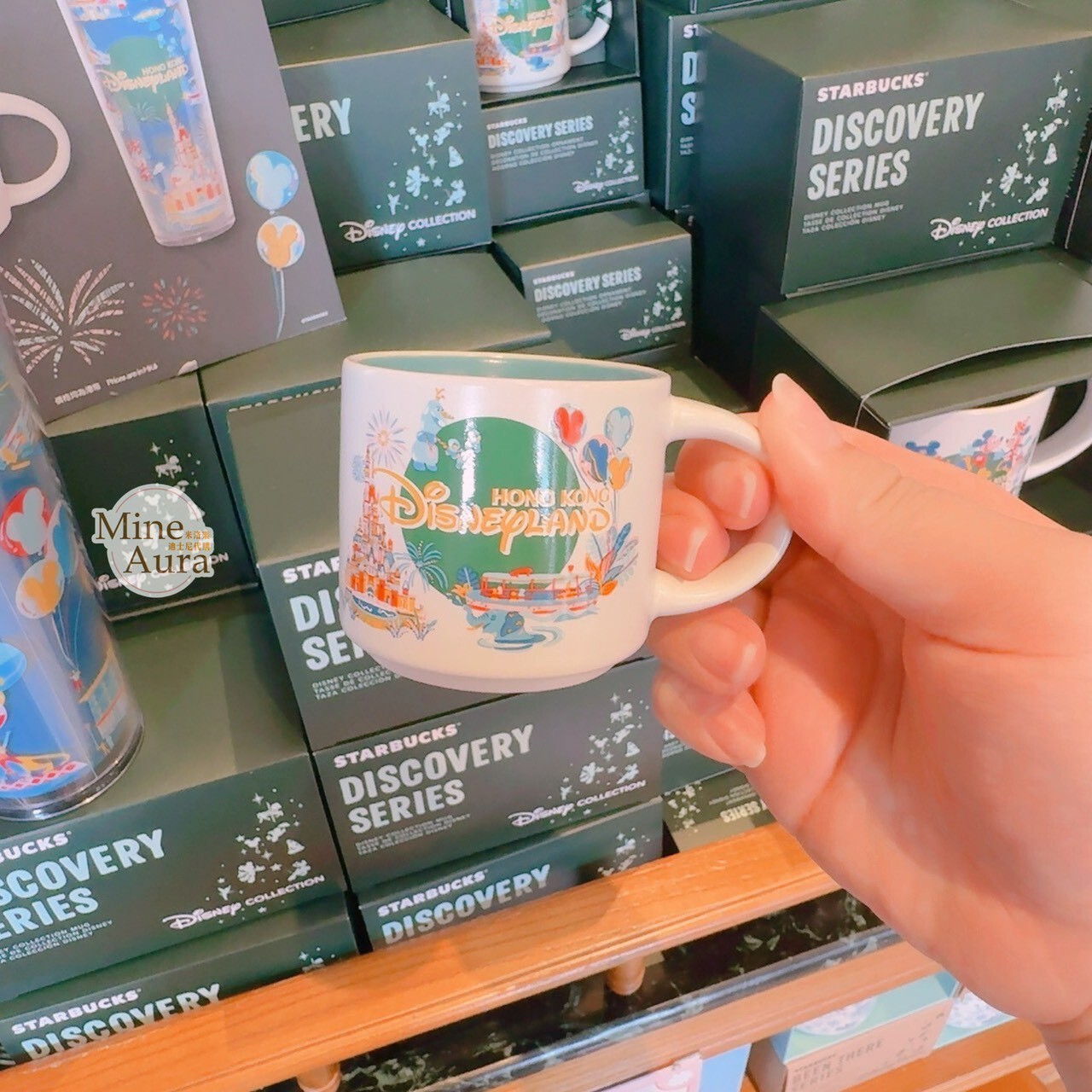 樂園限定販售 聯名款 迪士尼 Disney x 星巴克 Starbucks 米奇 Mickey 米妮 Minnie 城堡 圖案 迷你 馬克杯 掛飾 -香港迪士尼樂園
