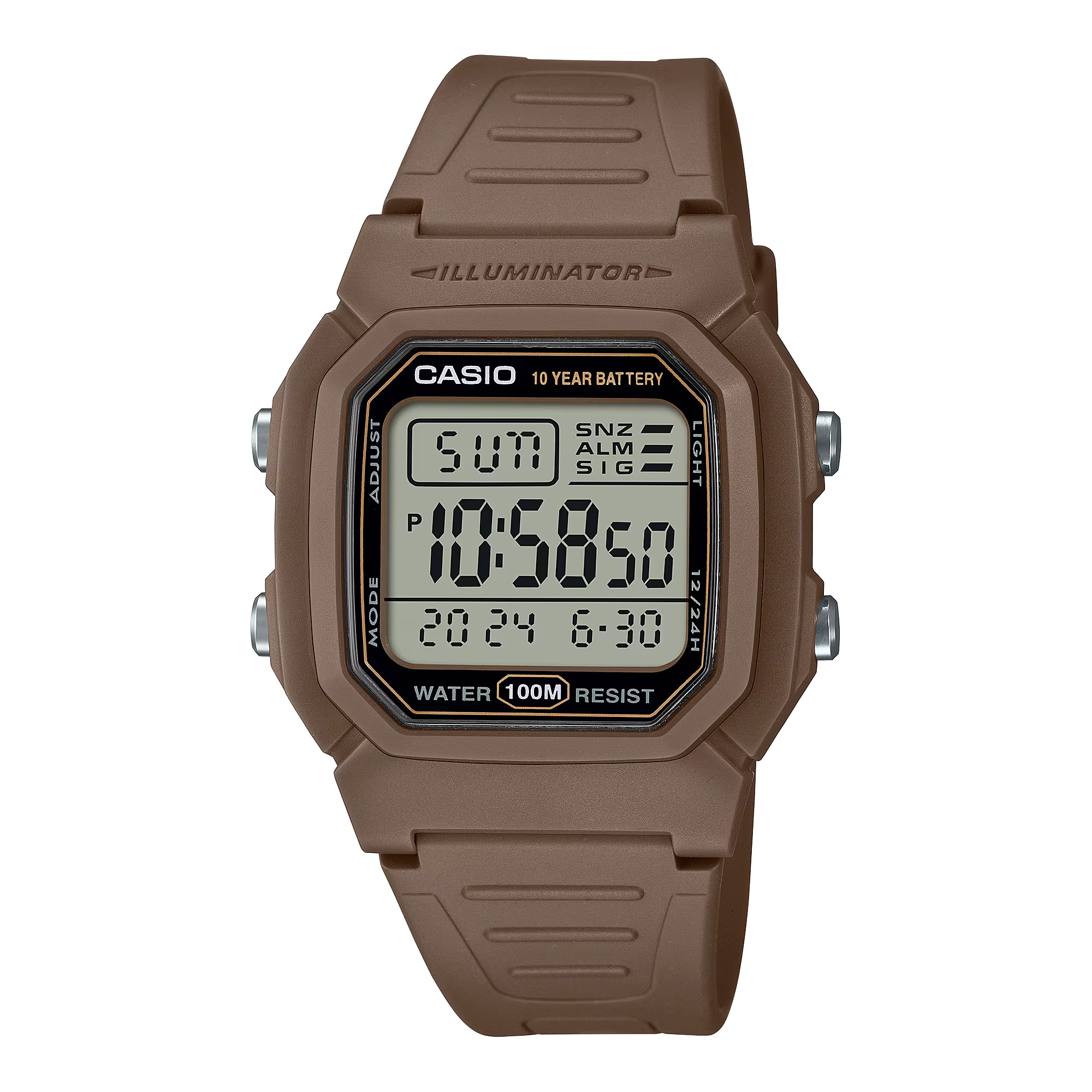 【CASIO 卡西歐】CASIO手錶 當兵手錶 學生錶 大字幕錶 十年電力 W-800