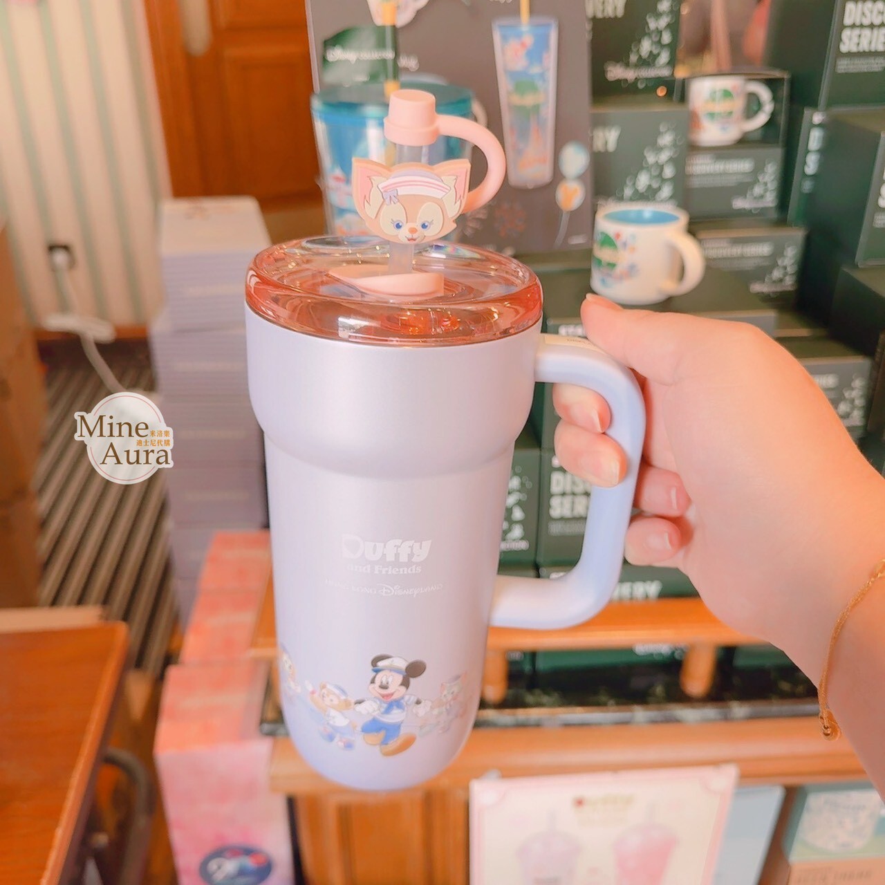 樂園限定販售 聯名款 星巴克 Starbucks x 2026 春日啟航 米奇 Mickey 達菲 Duffy 圖案 玲娜貝兒 LinaBell 吸管套 水杯 -香港迪士尼樂園