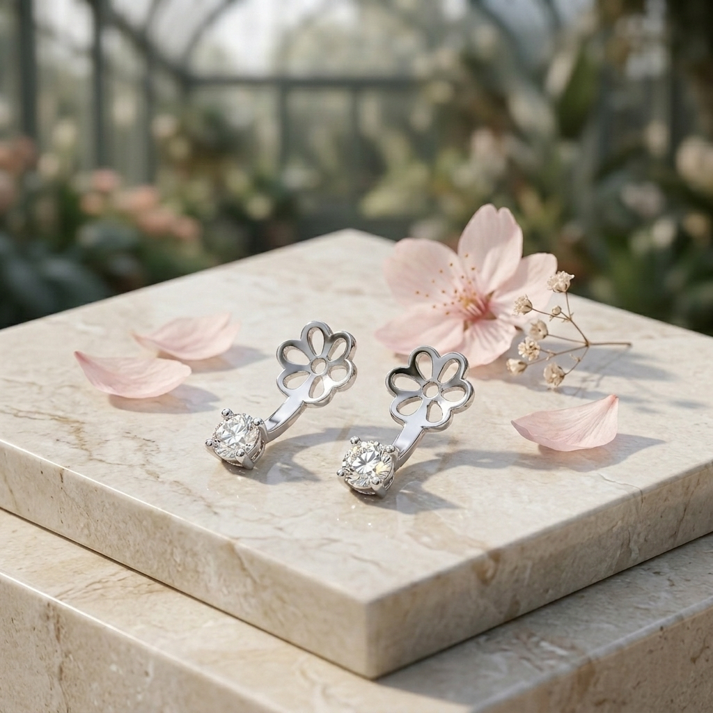 18K金鑽石珍珠耳套 (適合7-10mm珍珠)