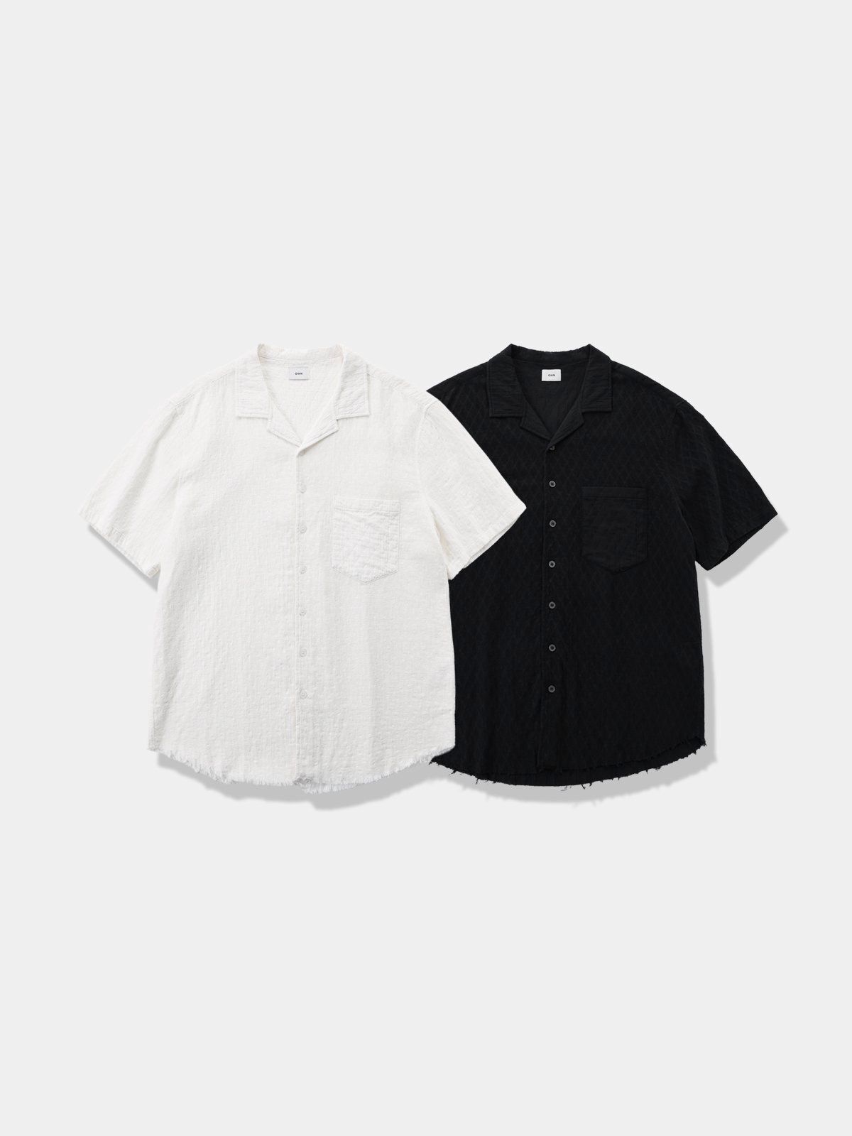暗紋短袖恤衫 OWN-137S