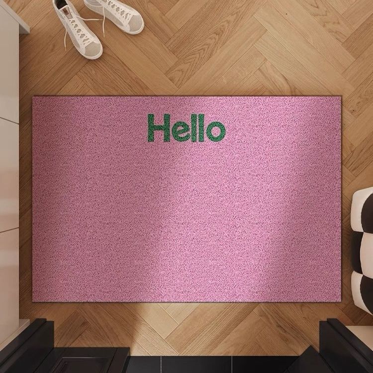 《6700》簡約HELLO純色絲圈地墊((絲圈))