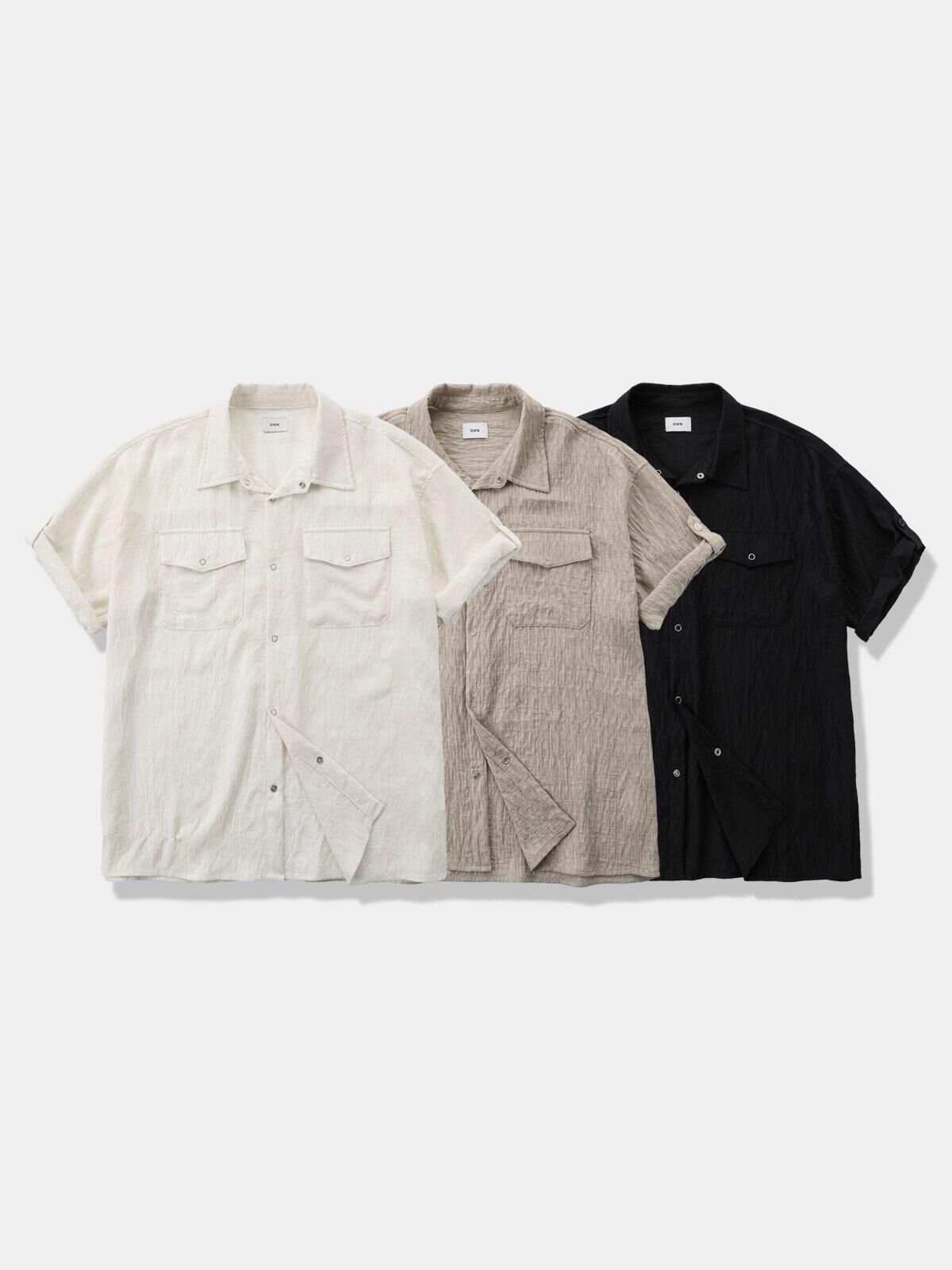 暗紋短袖恤衫 OWN-139S