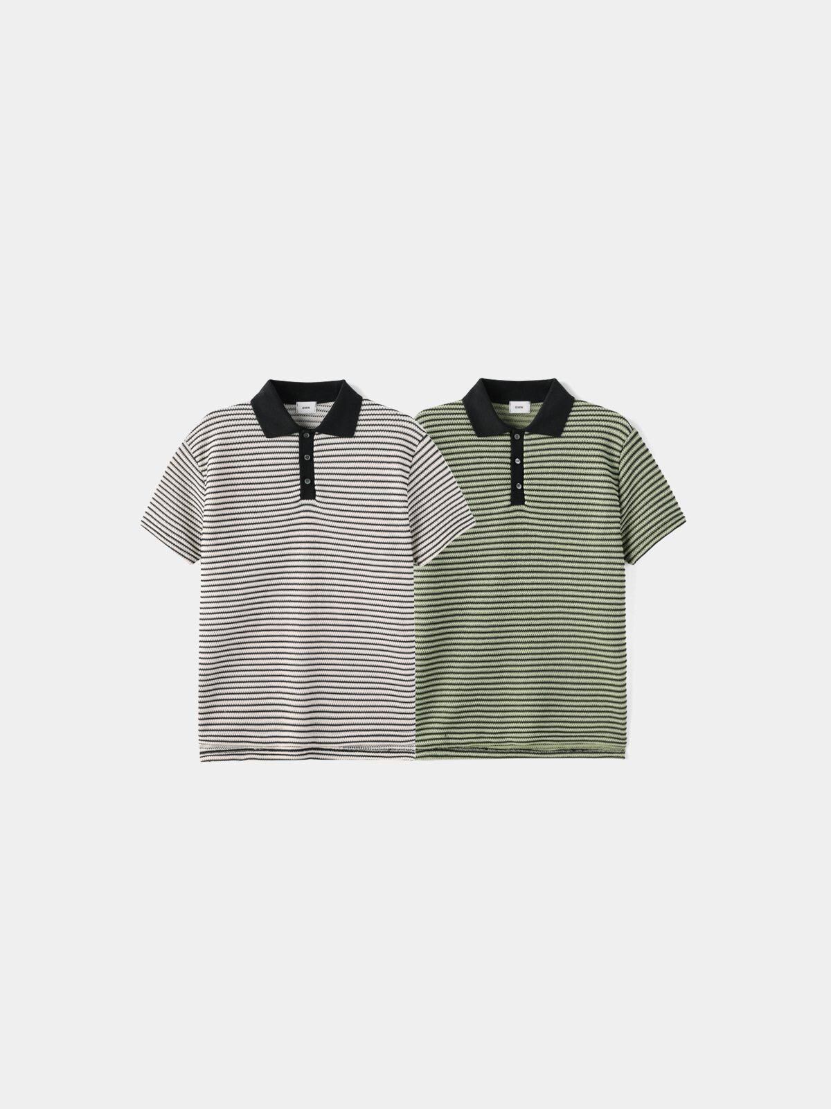 橫間針織Polo短袖Tee OWN-140T
