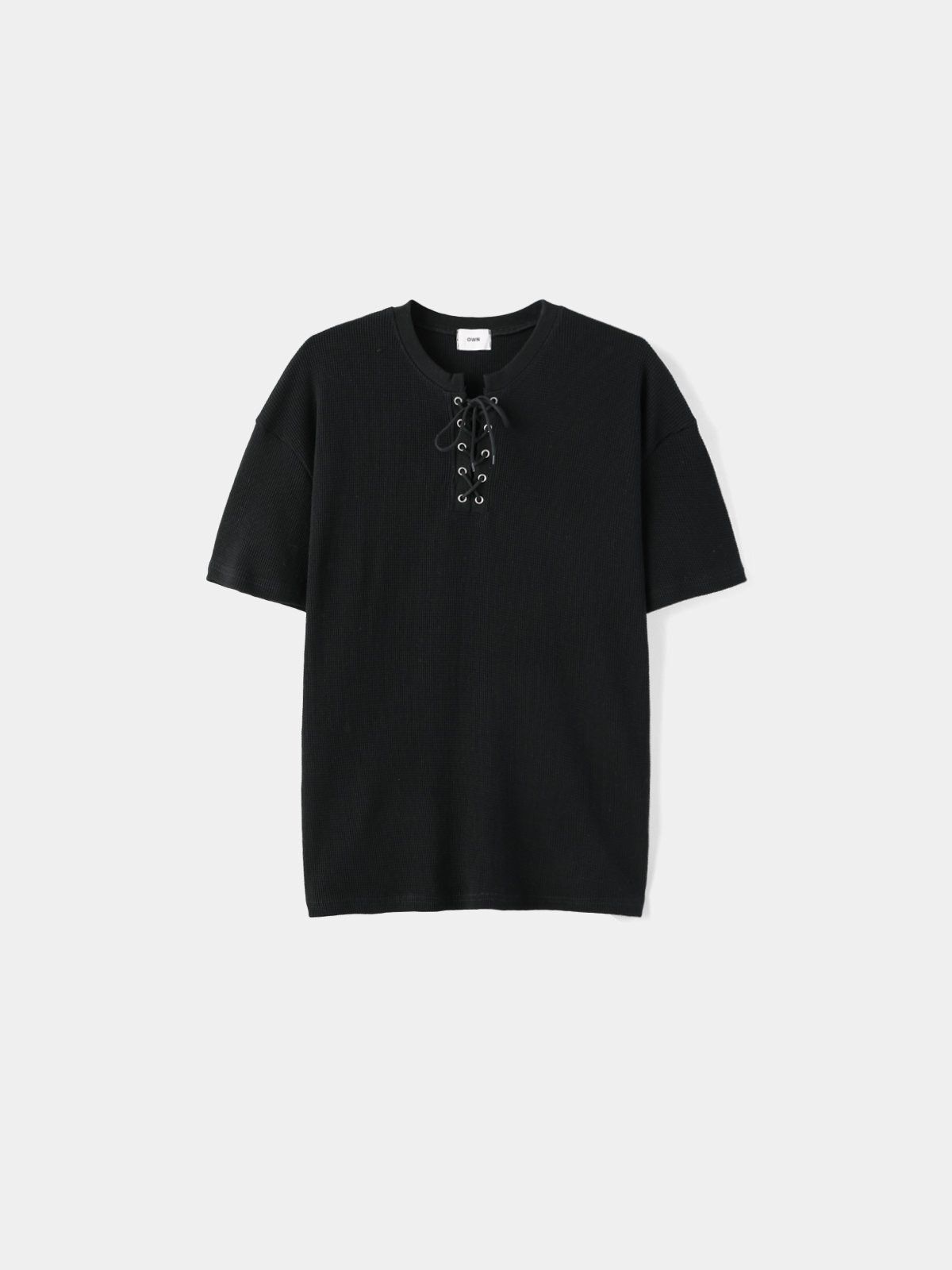 暗紋半開胸短袖Tee OWN-141T