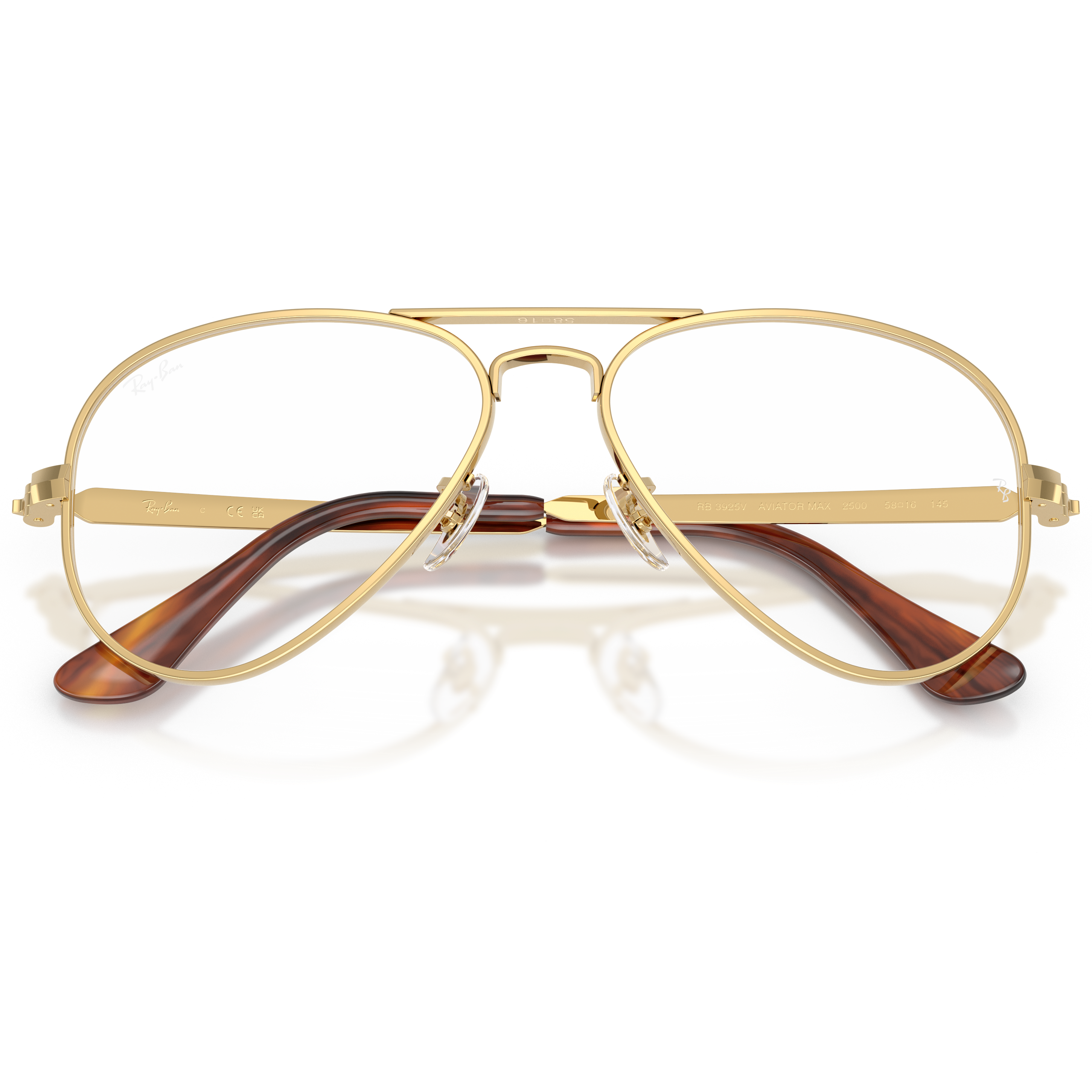 【RayBan】RB3925V 2500 58mm 飛行員光學眼鏡♣(金)