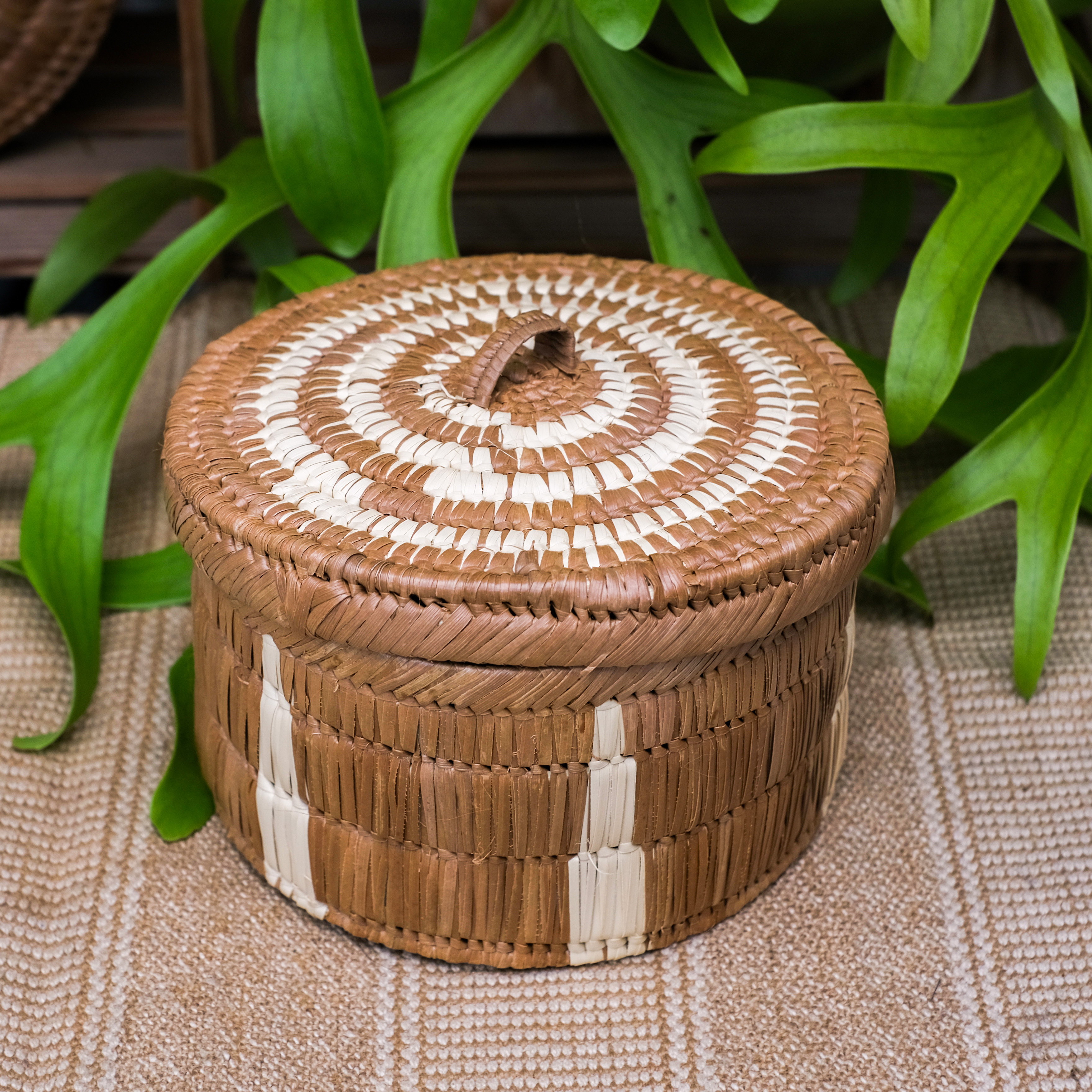 馬雅草編工藝｜圓籃 － Mula｜瓜地馬拉