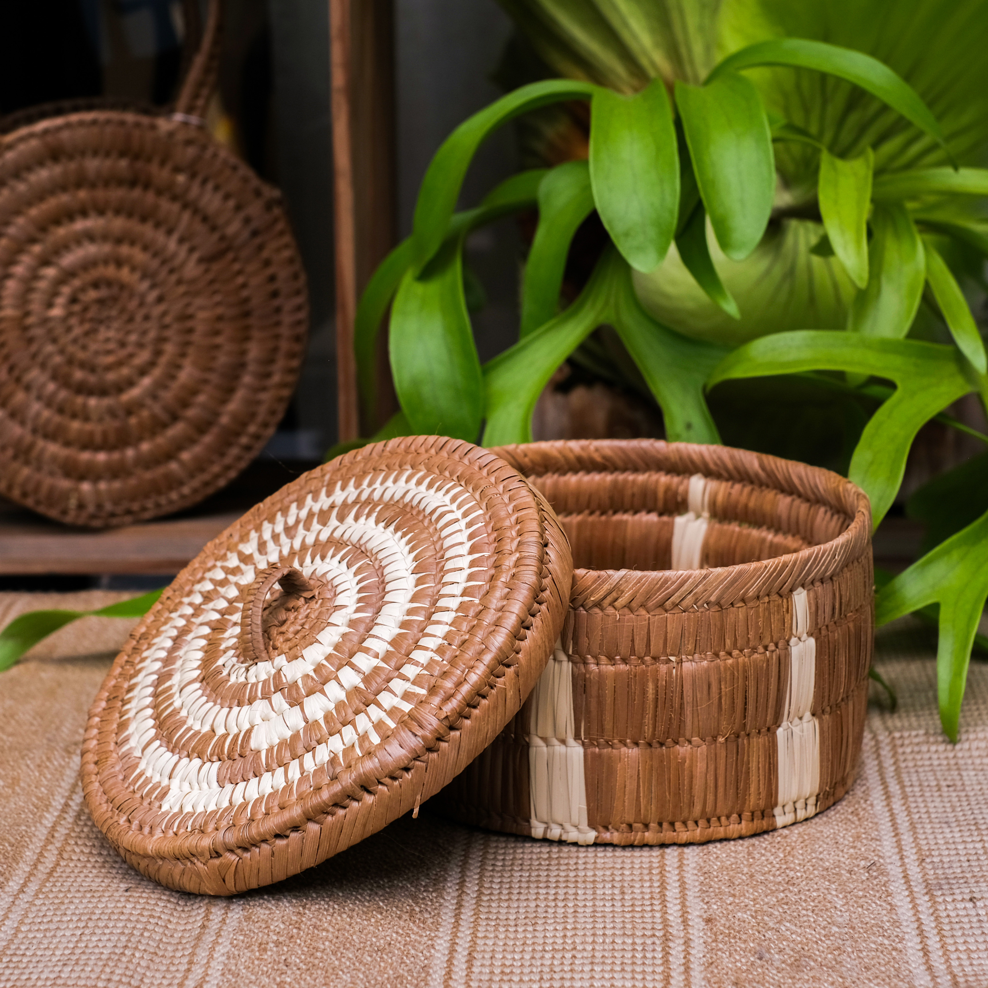 馬雅草編工藝｜圓籃 － Mula｜瓜地馬拉