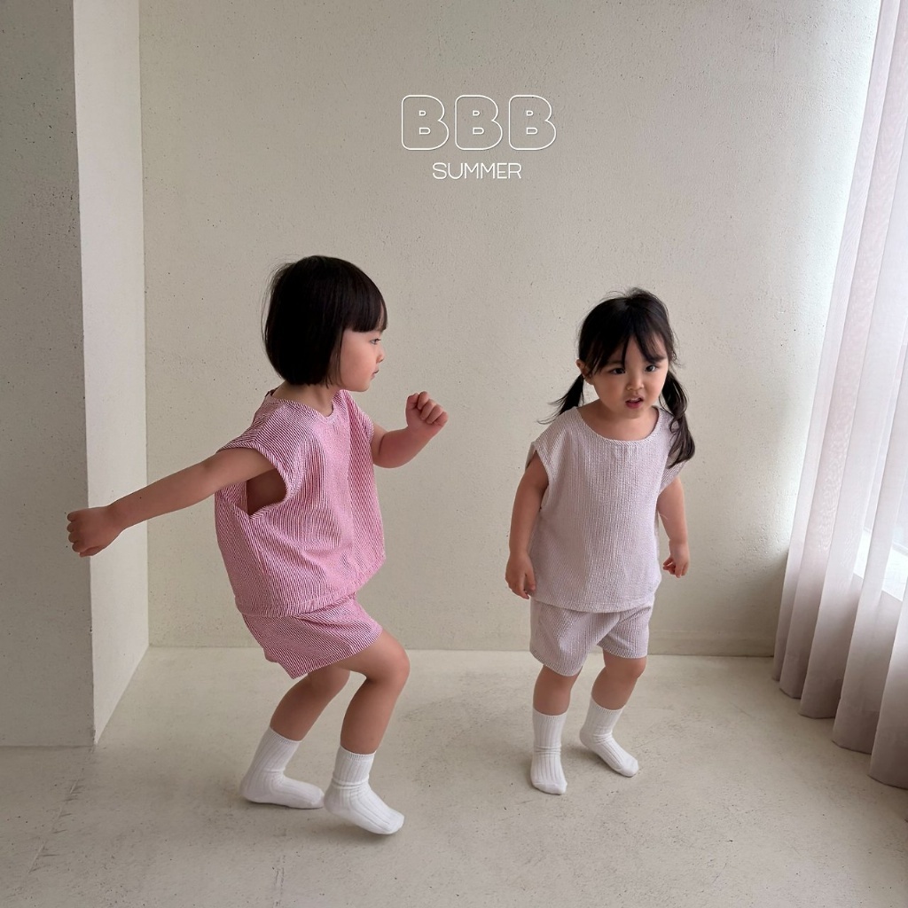 正韓夏bella_bambina 清涼小直條背心套裝