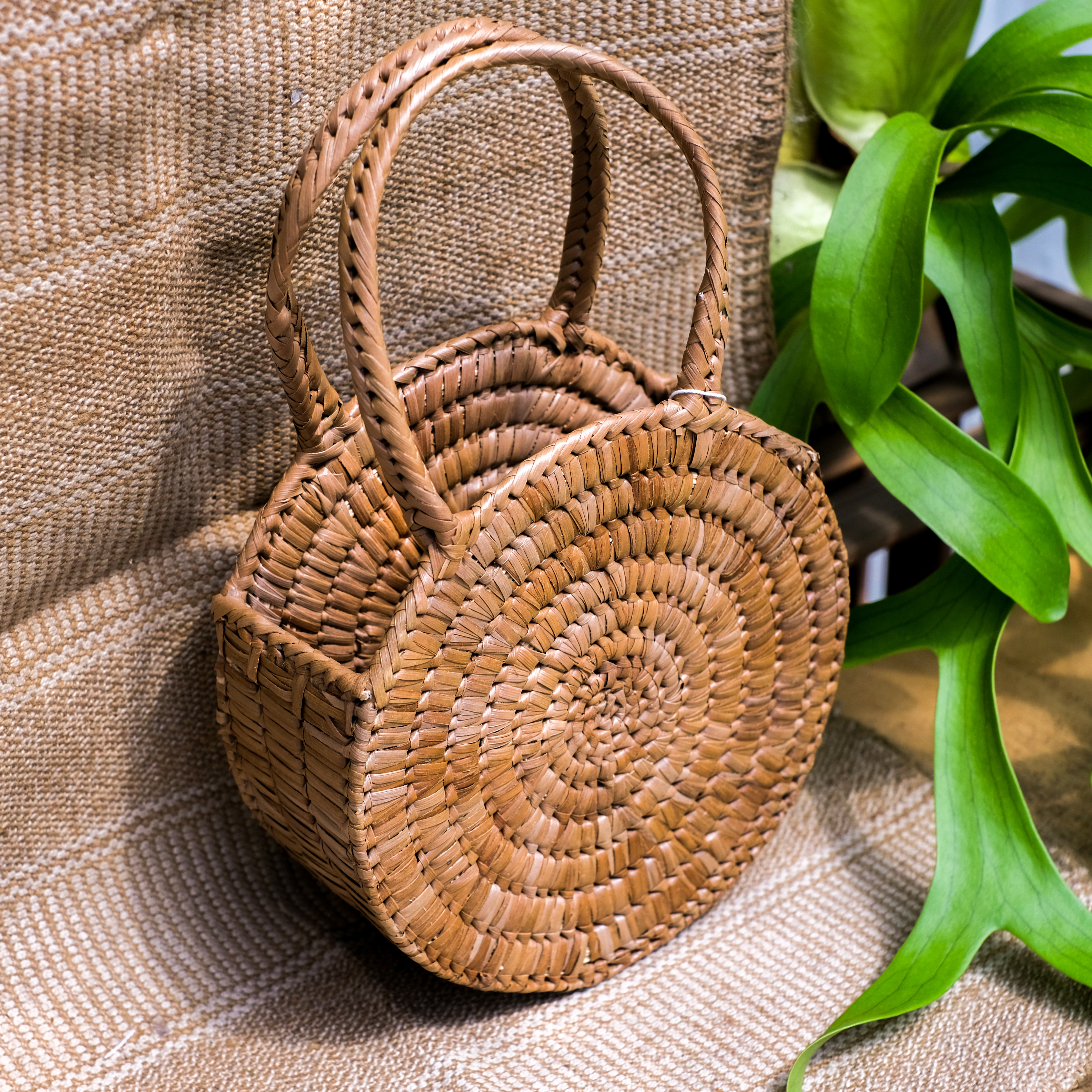 馬雅草編工藝｜圓提袋 － Chimal 小｜瓜地馬拉