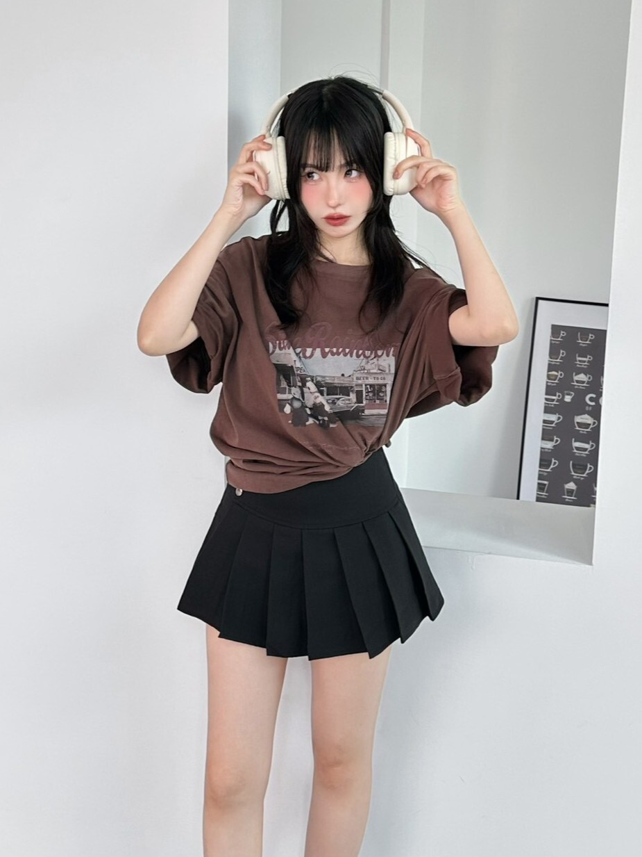 老照片西部酷狗磨毛大tee