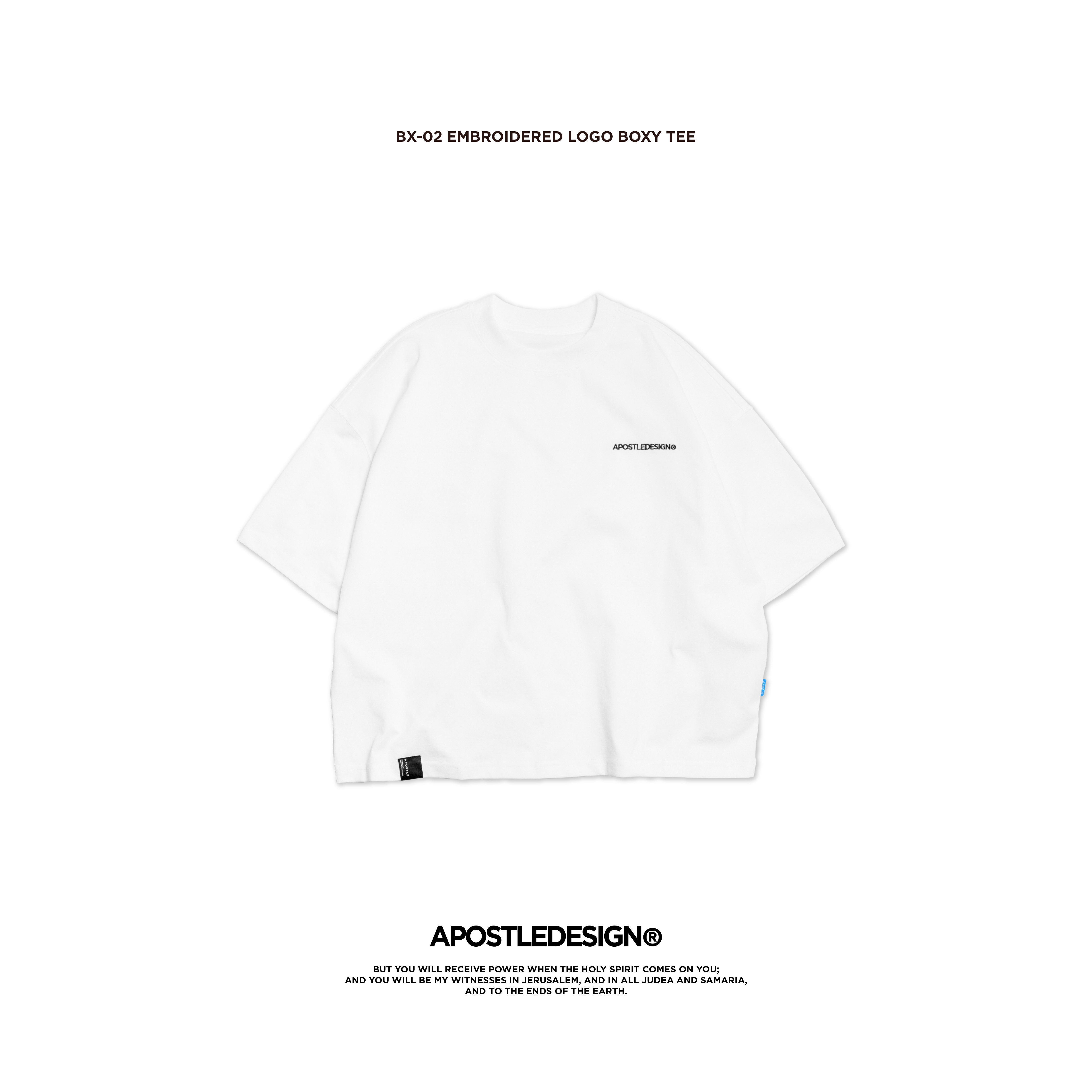 Apostle BX-02 Embroidered Logo Boxy Tee 2色