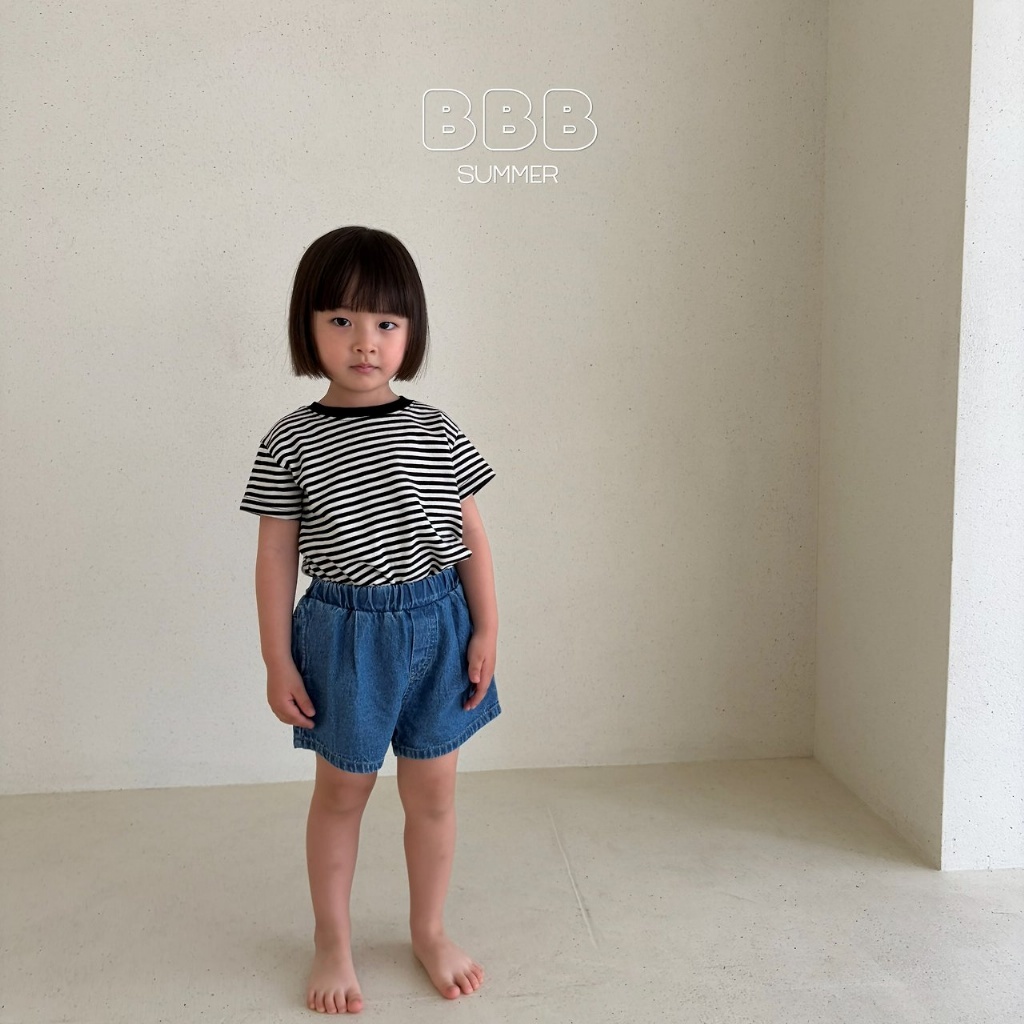 正韓夏bella_bambina 兩色圓領條紋上衣
