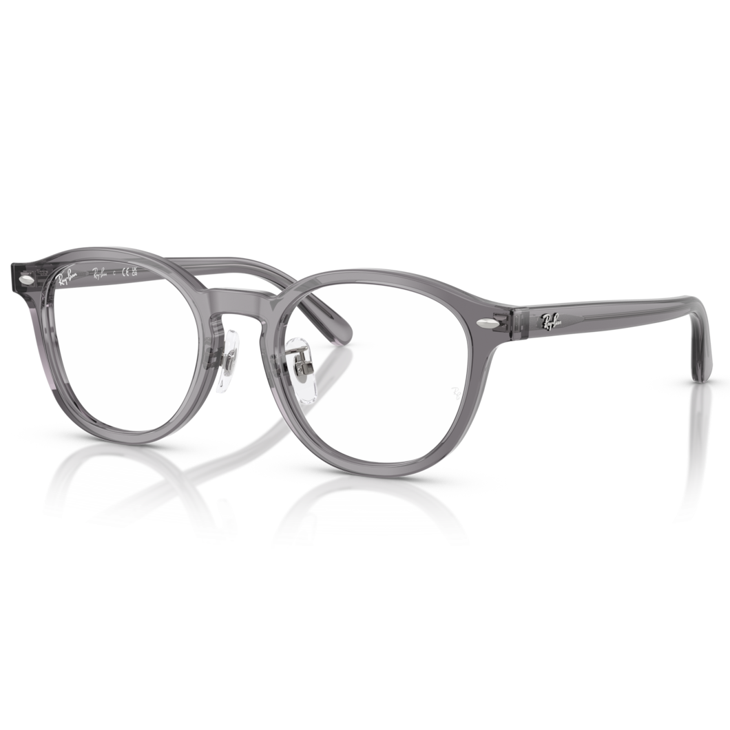【RayBan】RB5443D 8268-49mm 圓框光學眼鏡(透明灰色)♣